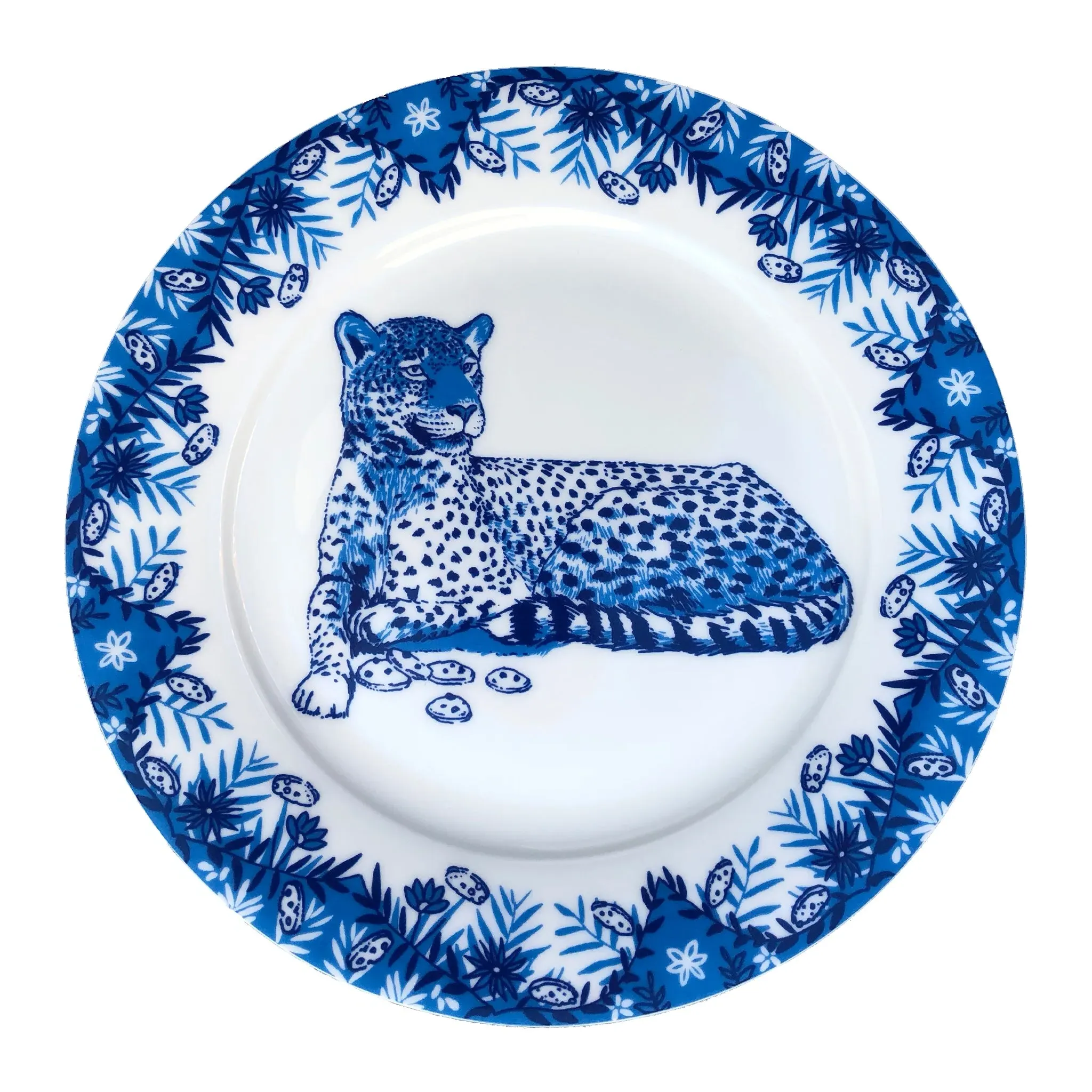 Leopard Willow Pattern Side Plate - White, Bone China