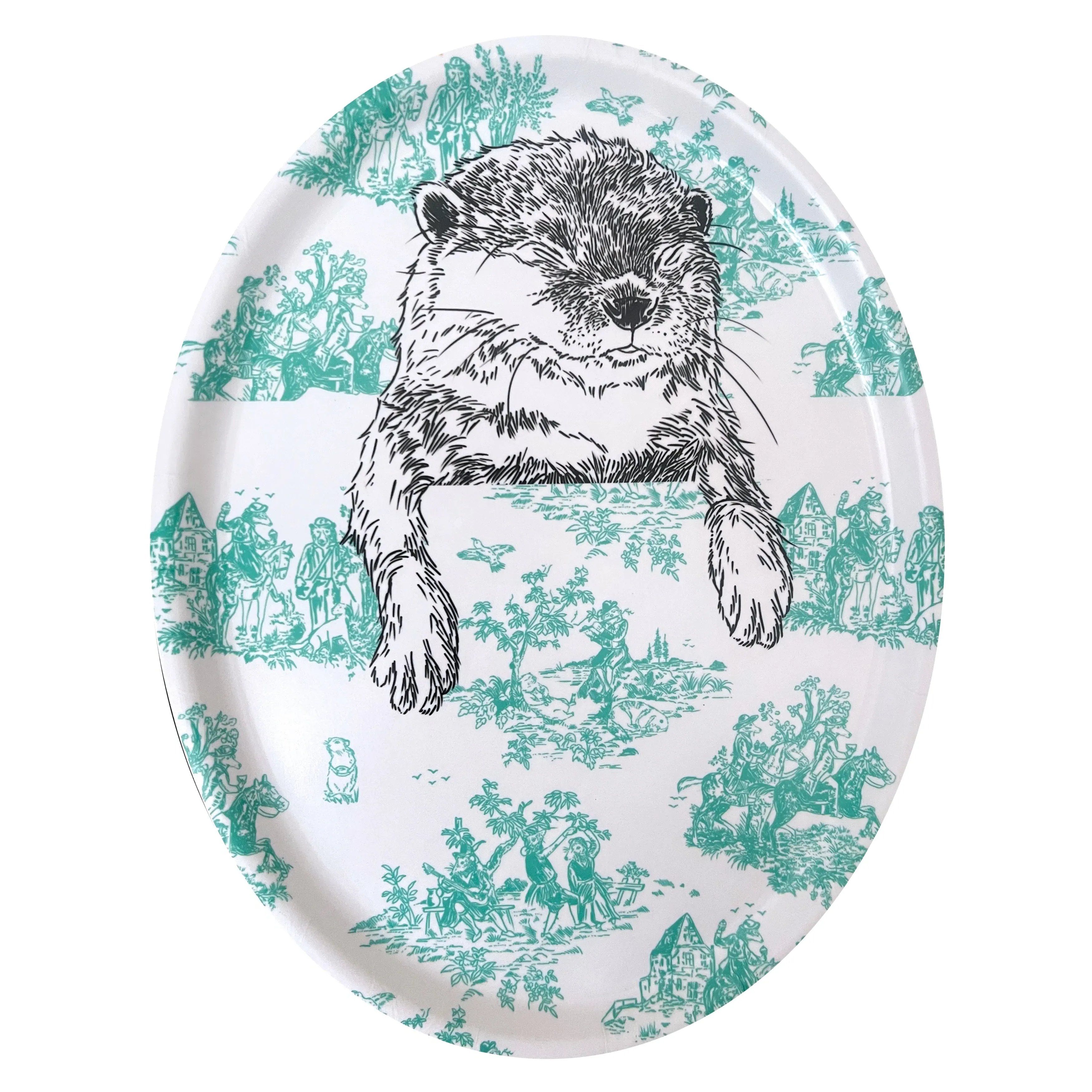 Otter Have A Duvet Day Small Tea Tray - Brown, Birch image