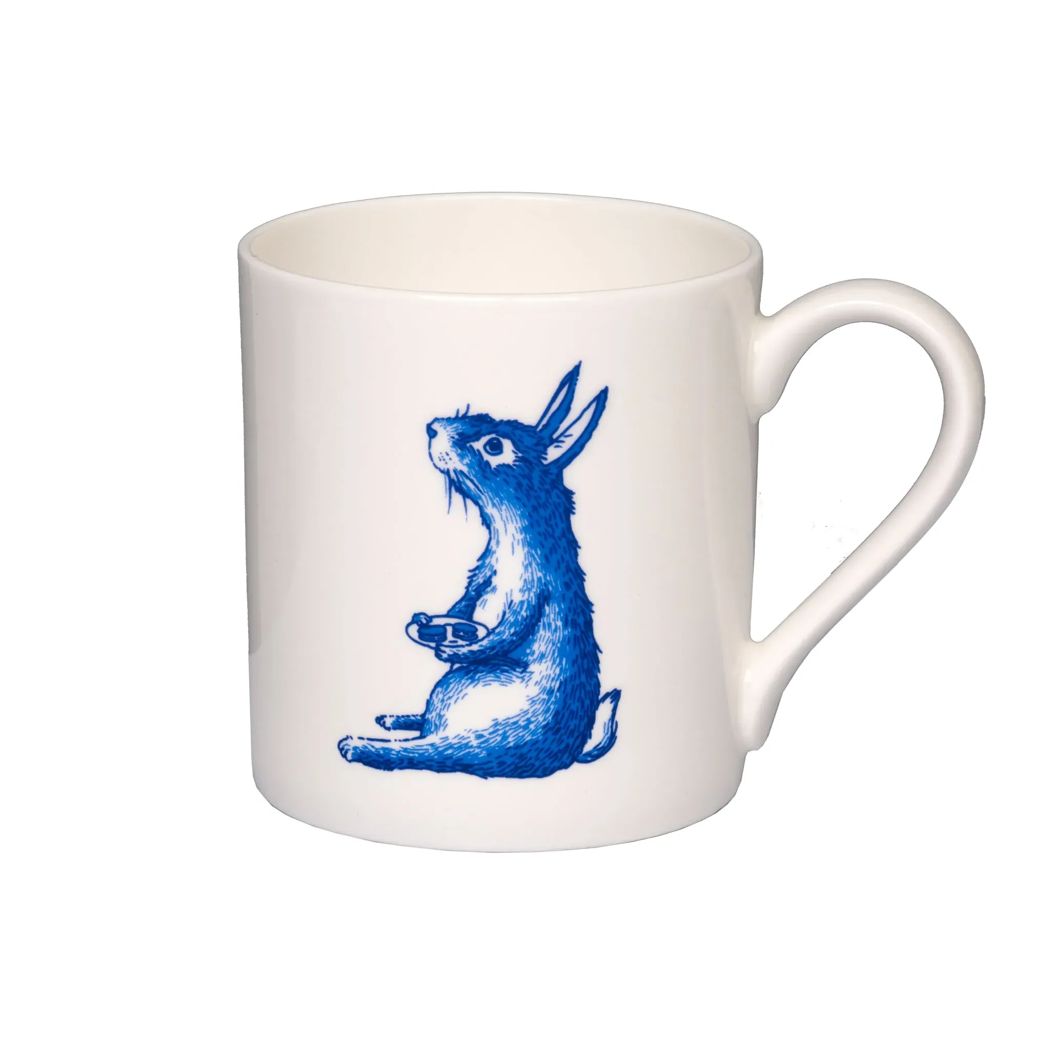 Rabbit Willow Pattern Mug - White, Bone China image