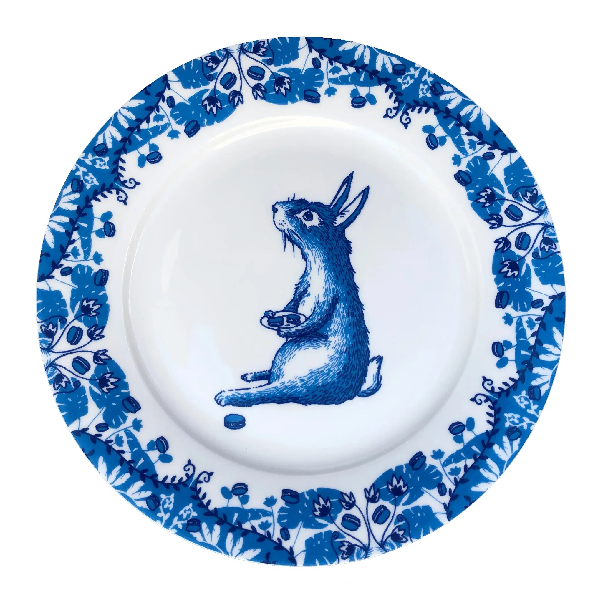 Rabbit Willow Pattern Side Plate - White, Bone China