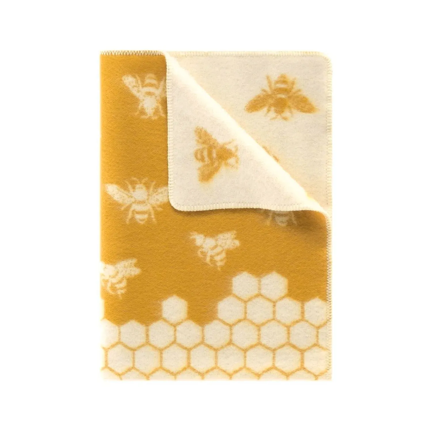 Bee Small Wool Blanket - Orange image