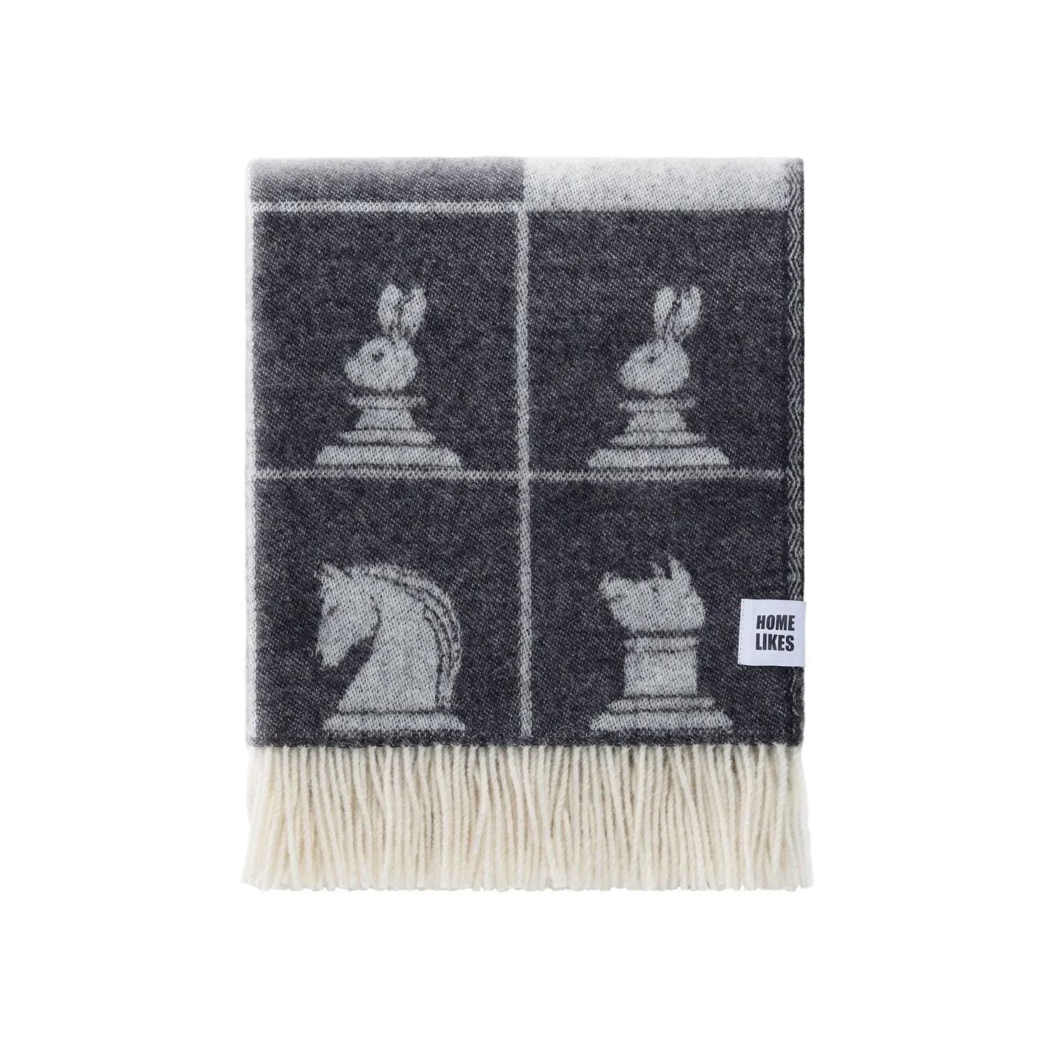 Chess Wool Throw - Black/White image