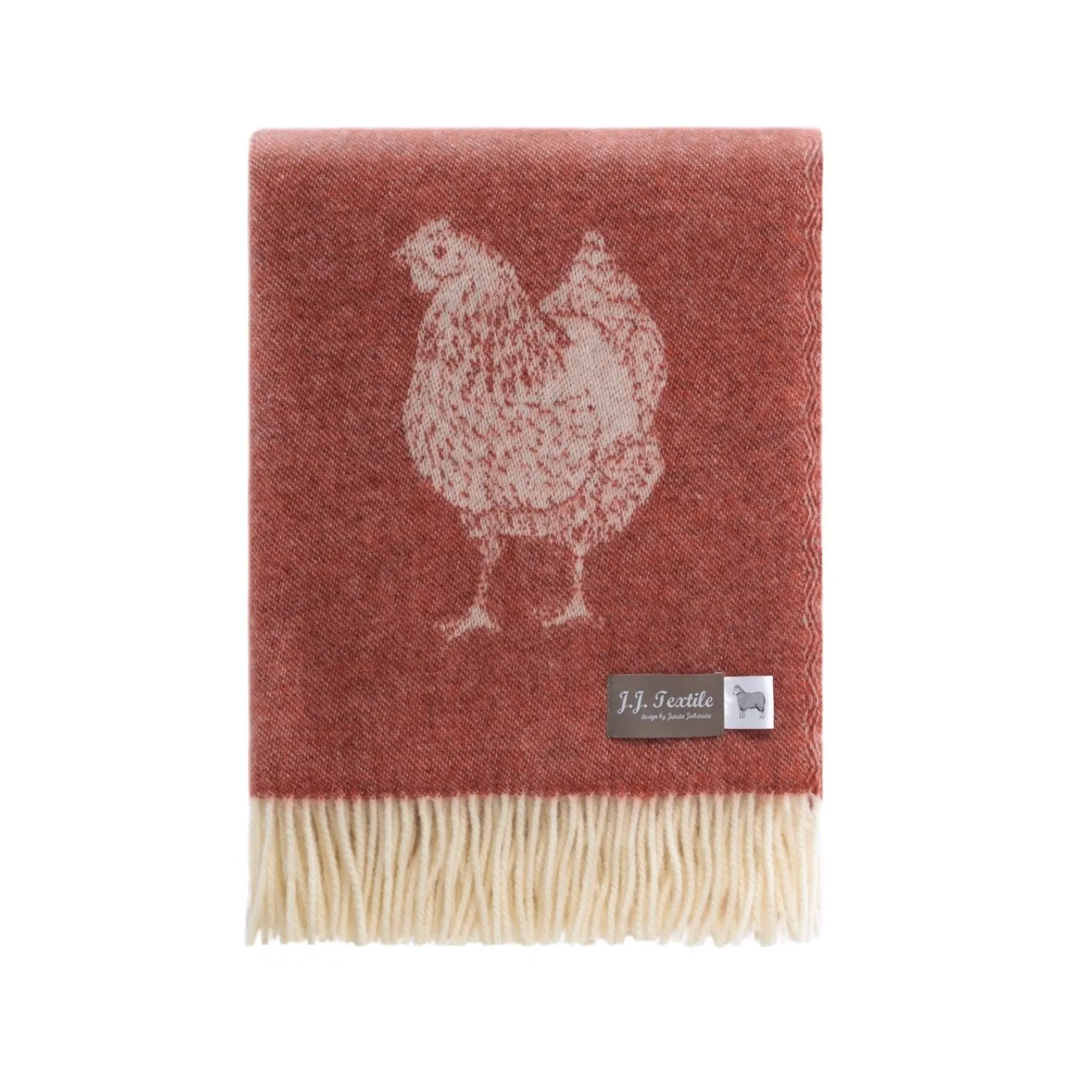 Chicken Wool Throw - Red/White image