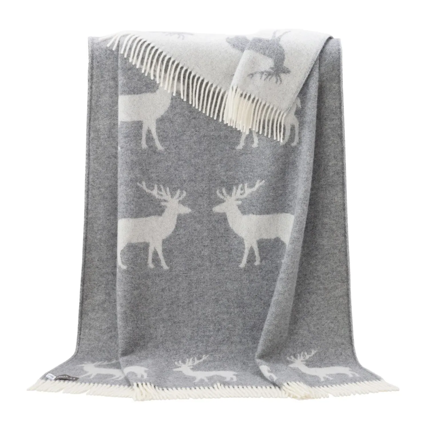 Deer Wool Throw - Grey, Wool image