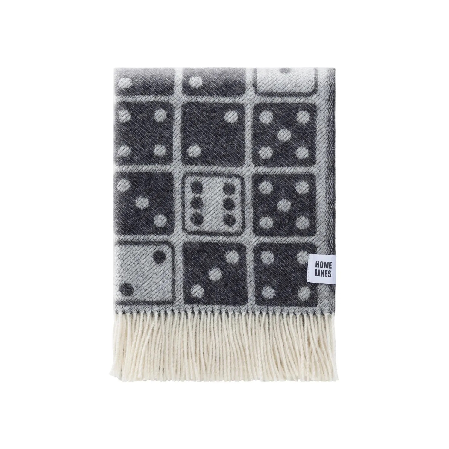 Dice Wool Throw - Black/White image