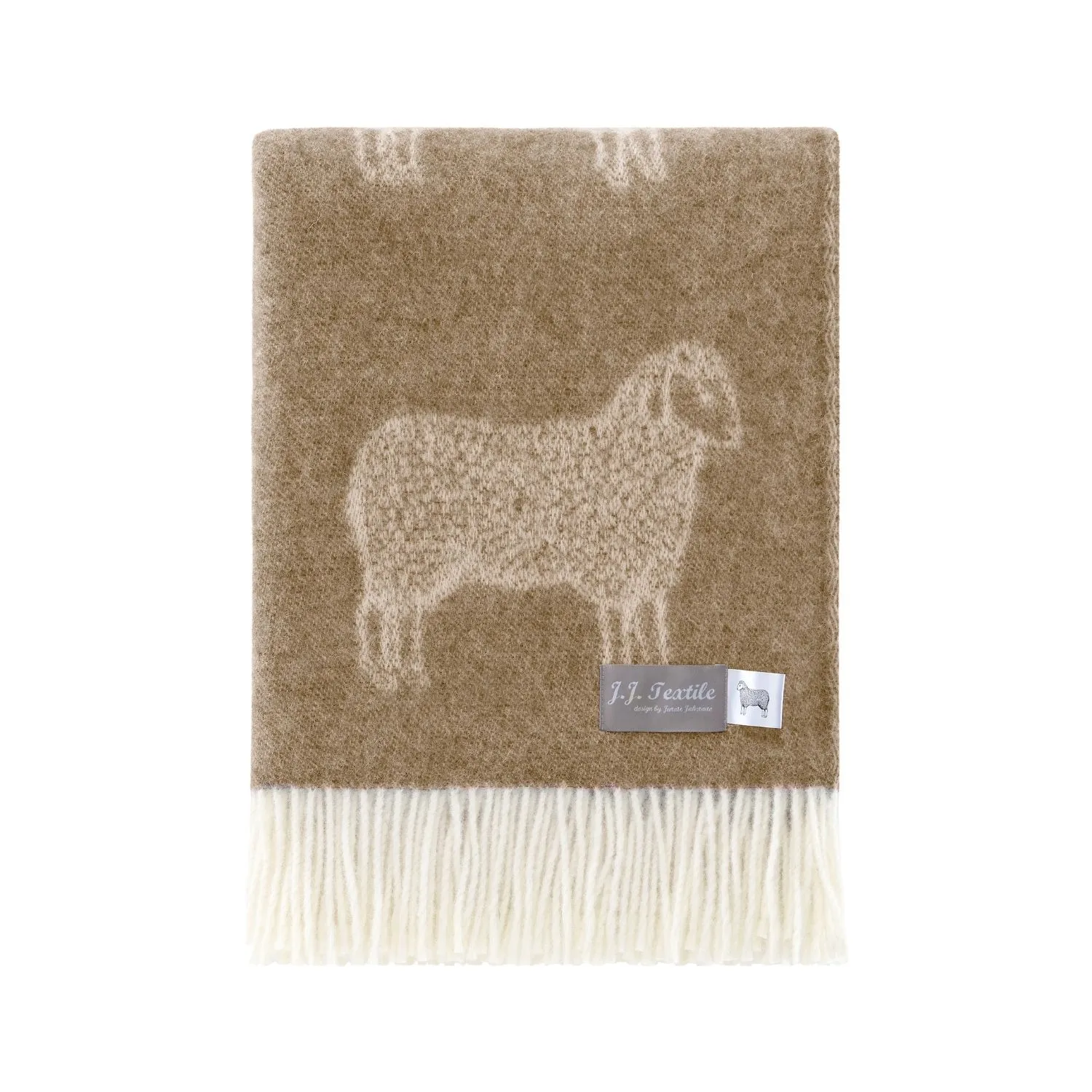 Dot Sheep Wool Throw - Brown, Wool image