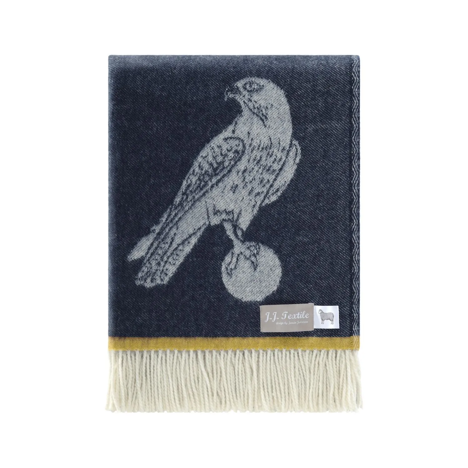 Falcon Pure Merino Wool Throw - Navy, Merino Wool image