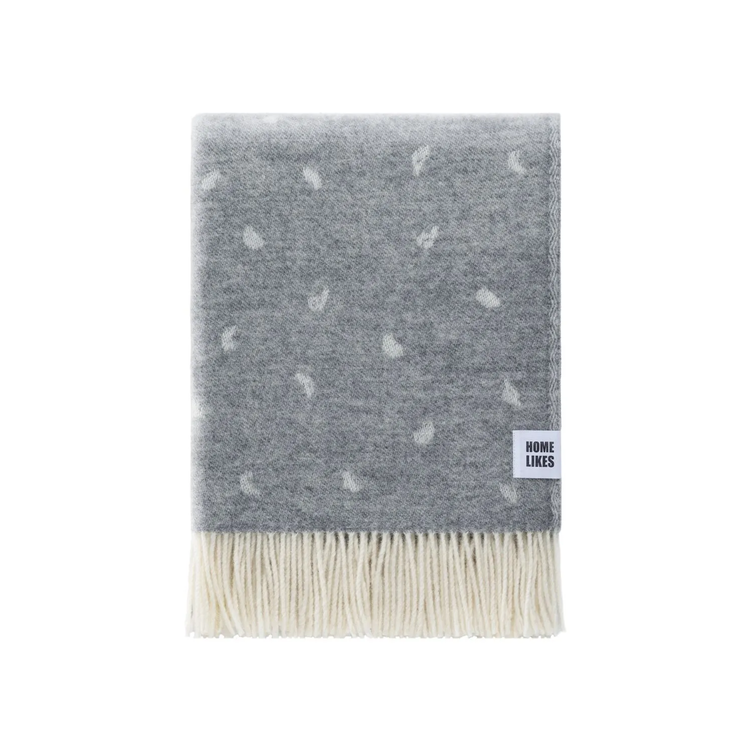 Hearts Wool Throw - Grey, Wool image