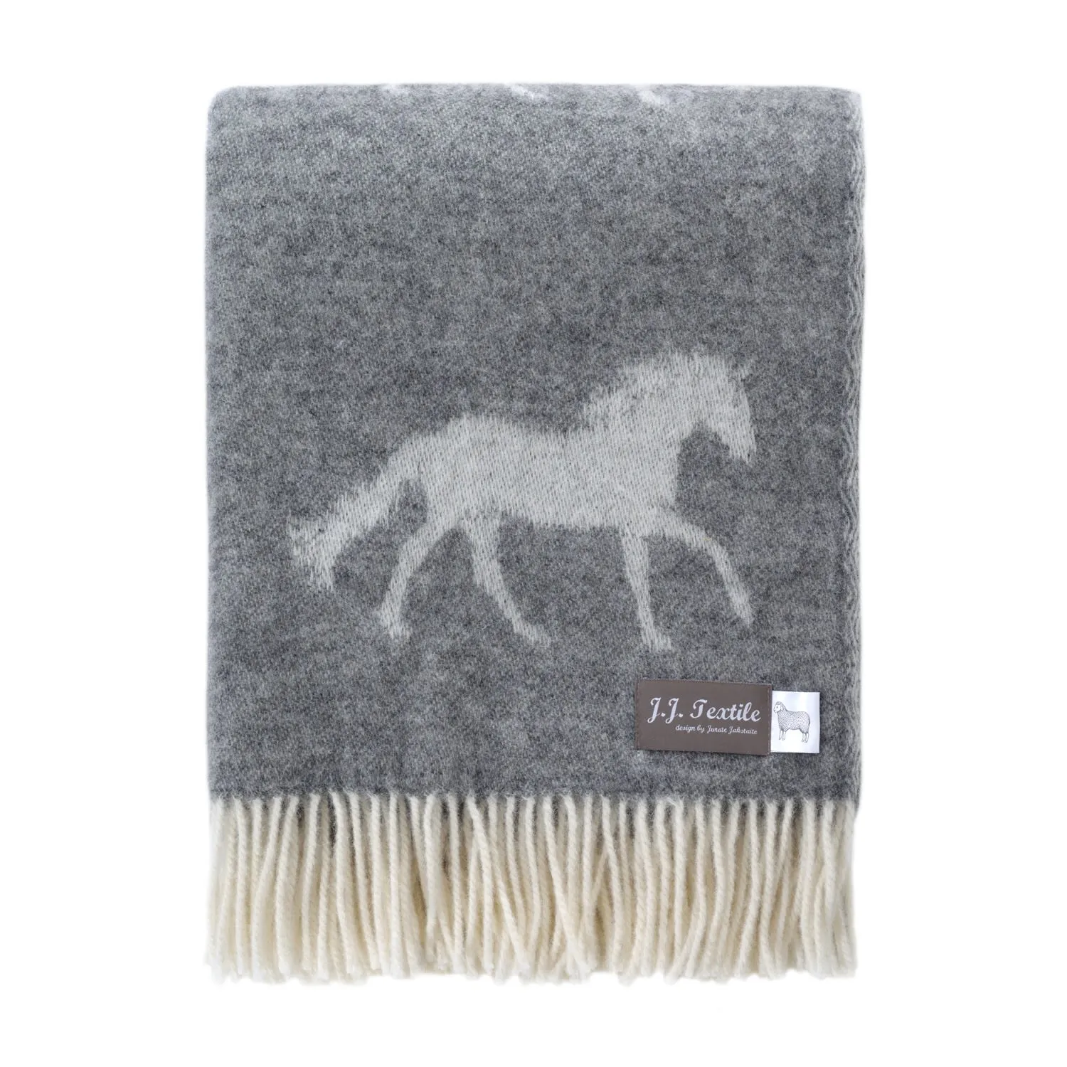 Horse Throw - Grey, Wool