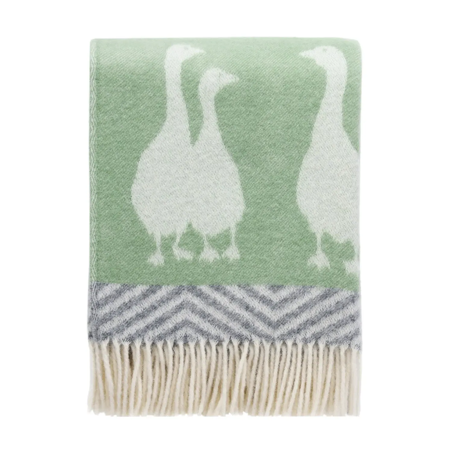 J.j.textile Geese Wool Throw - Grey, Wool image