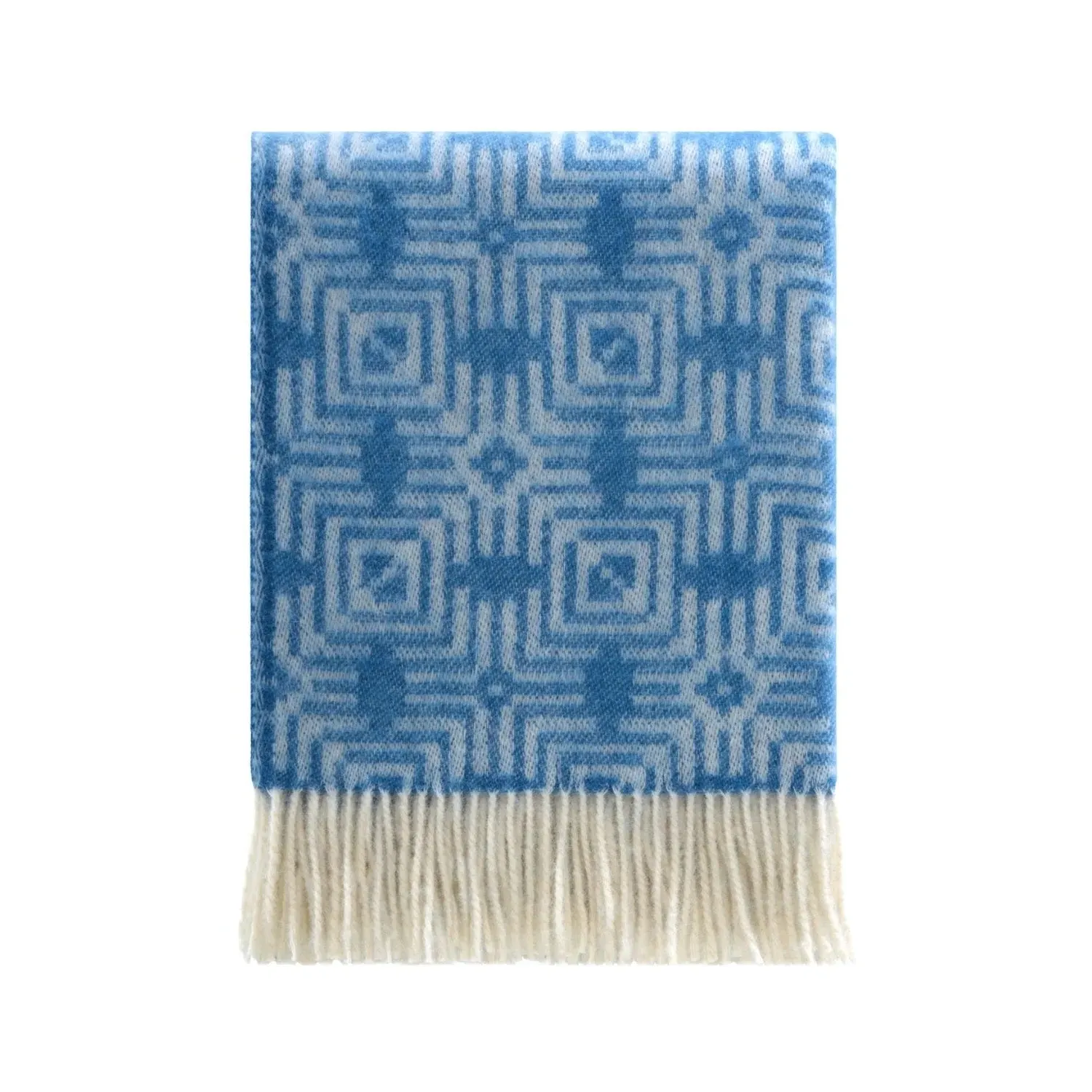 J.j.textile Retro Wool Throw - Blue, White image