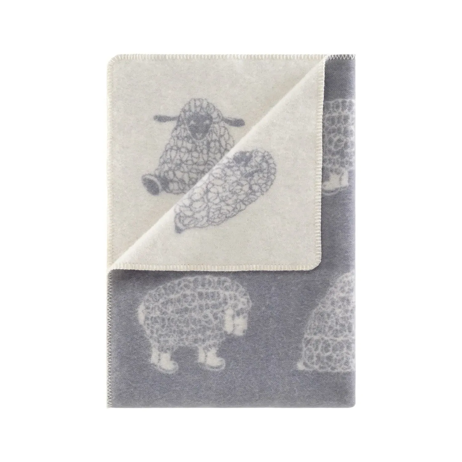 Merry Sheep Small Merino Wool Blanket - Grey
