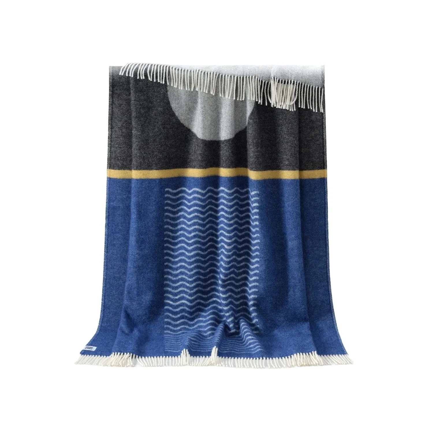 Moonlight Wool Throw - Blue/White/Black image