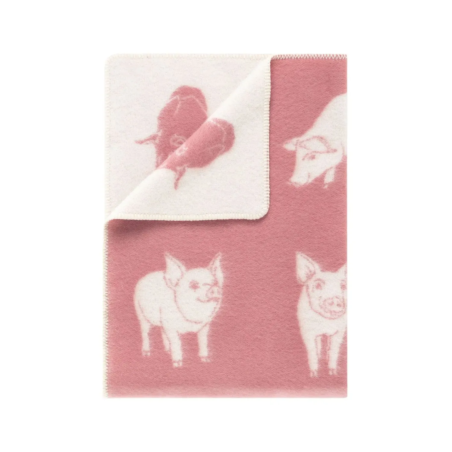 Piglet Small Wool Blanket - Pink