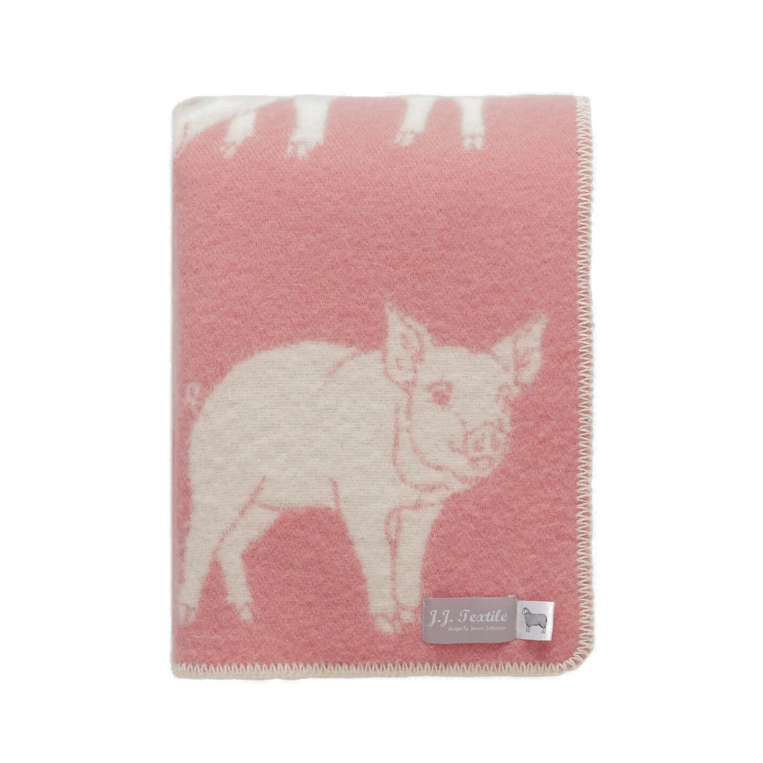 Piglet Wool Blanket - Pink image