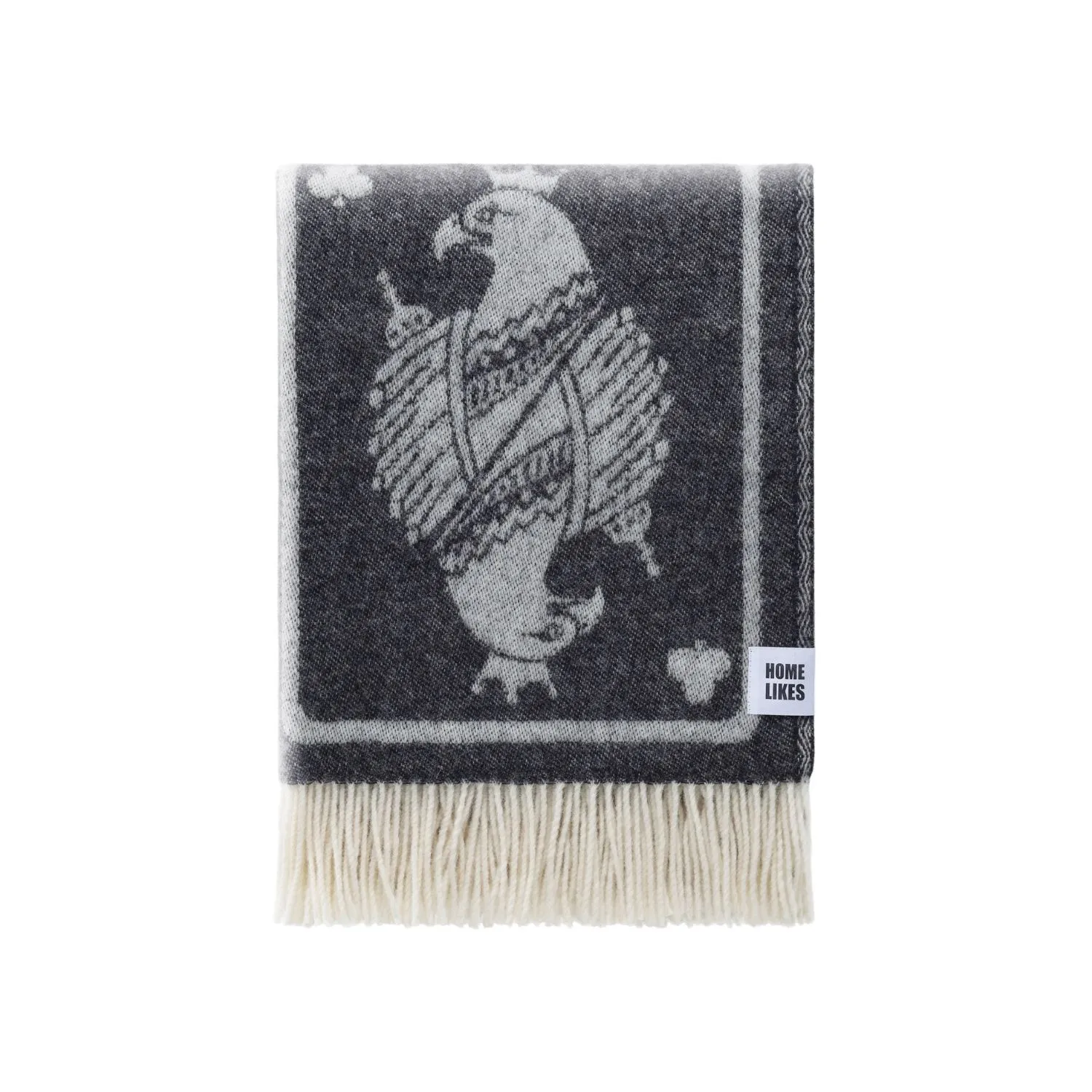 Playing Cards Wool Throw - Black, Wool image