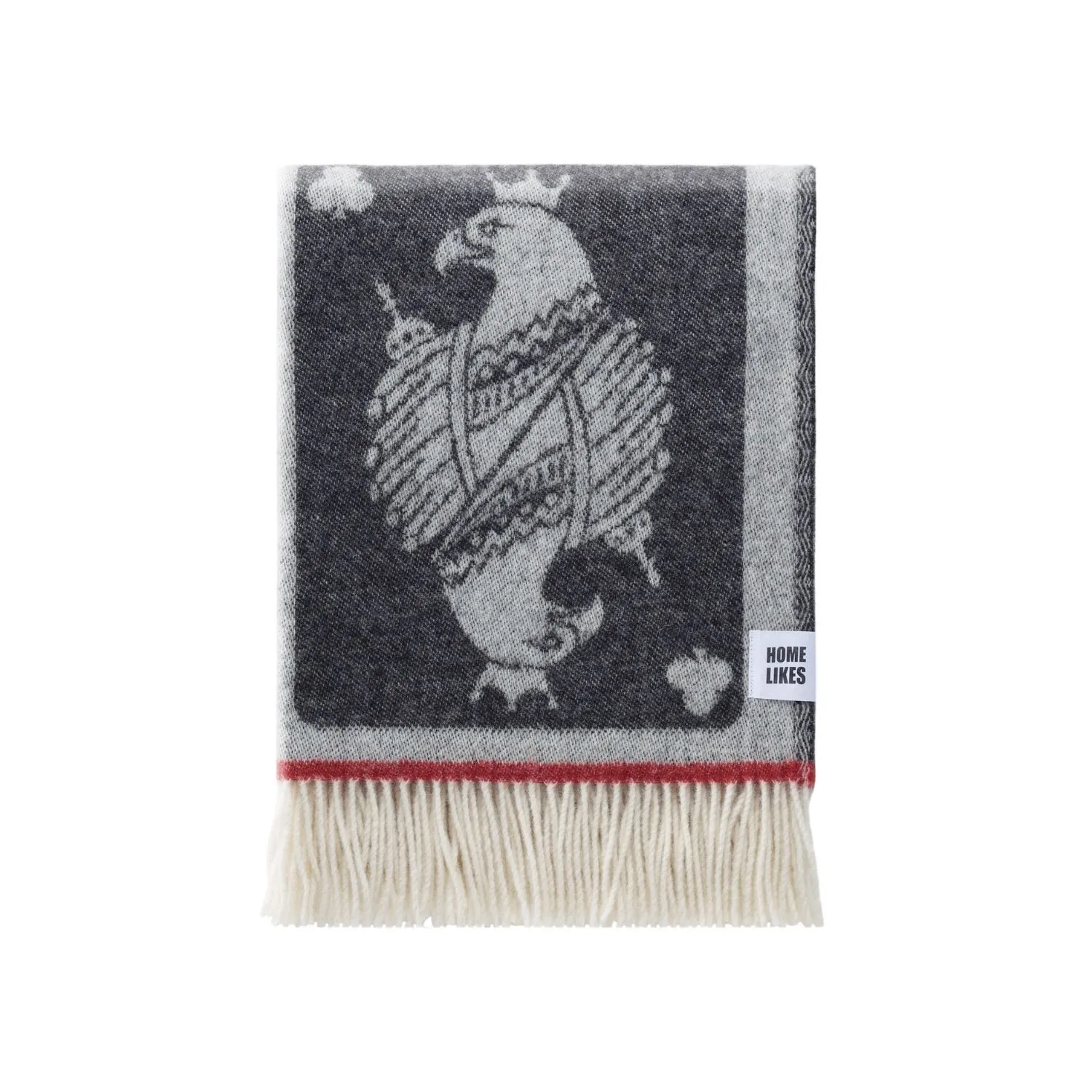 Playing Cards Wool Throw - Red, Wool