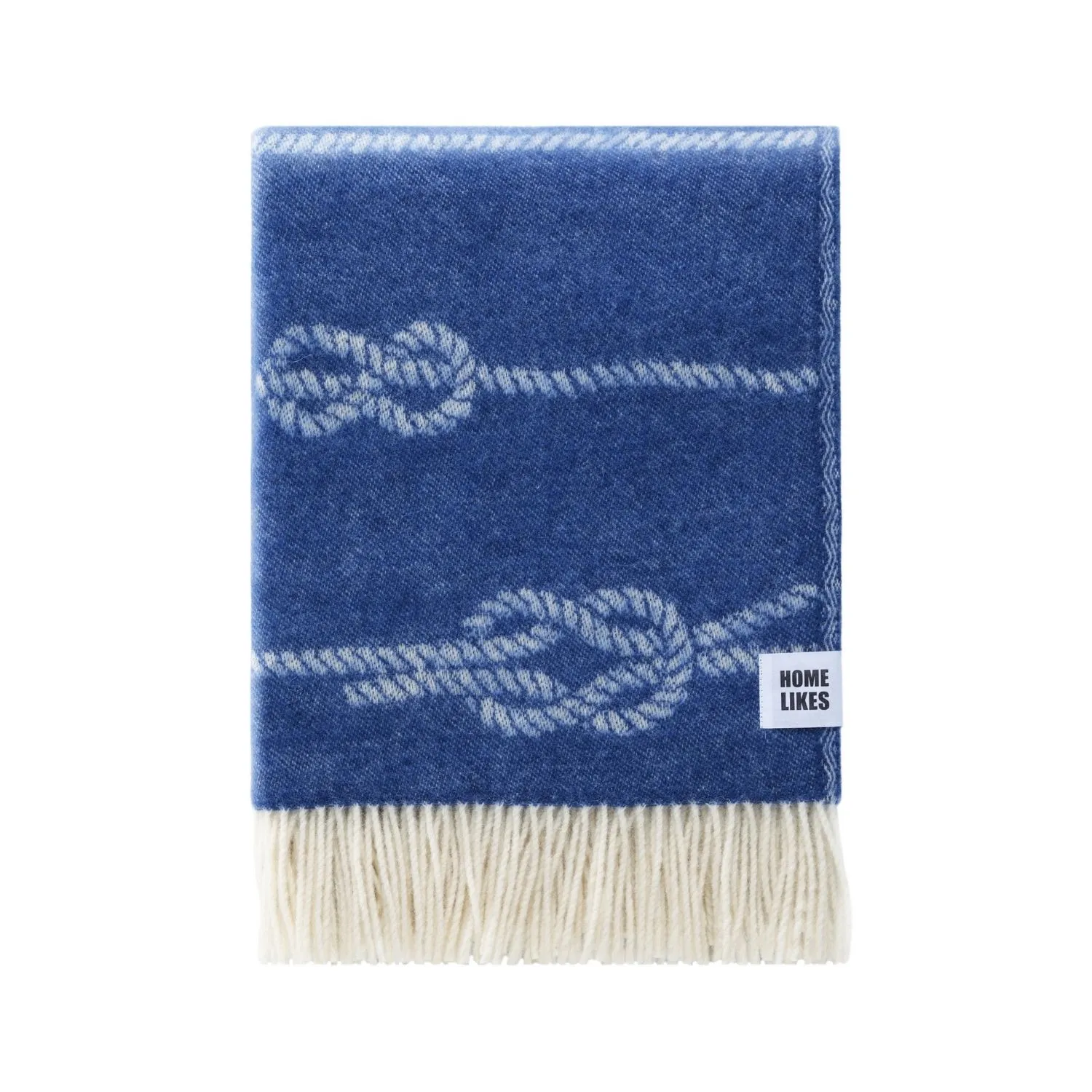 Sailing Knots Wool Throw - Blue, Wool image