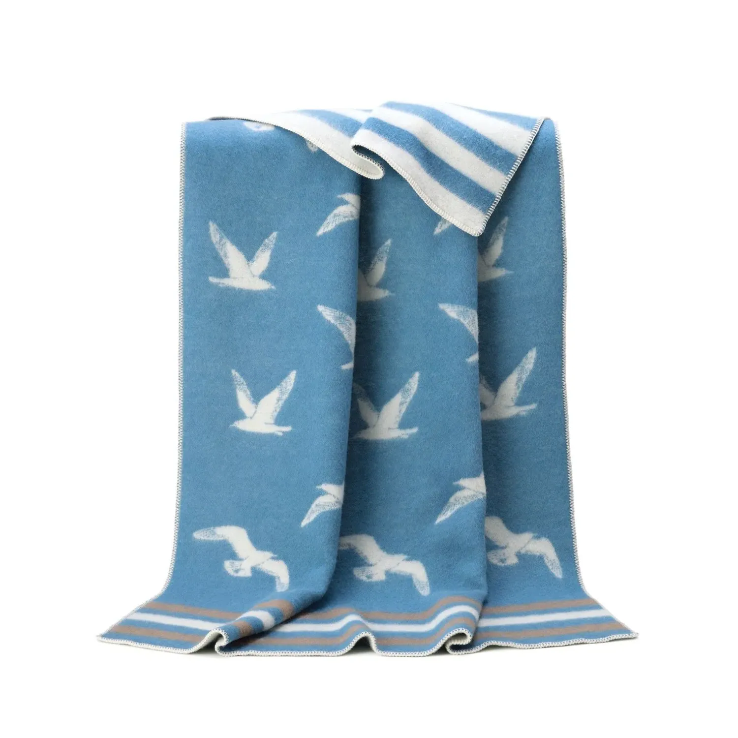 Seagull Wool Blanket - Blue/White image