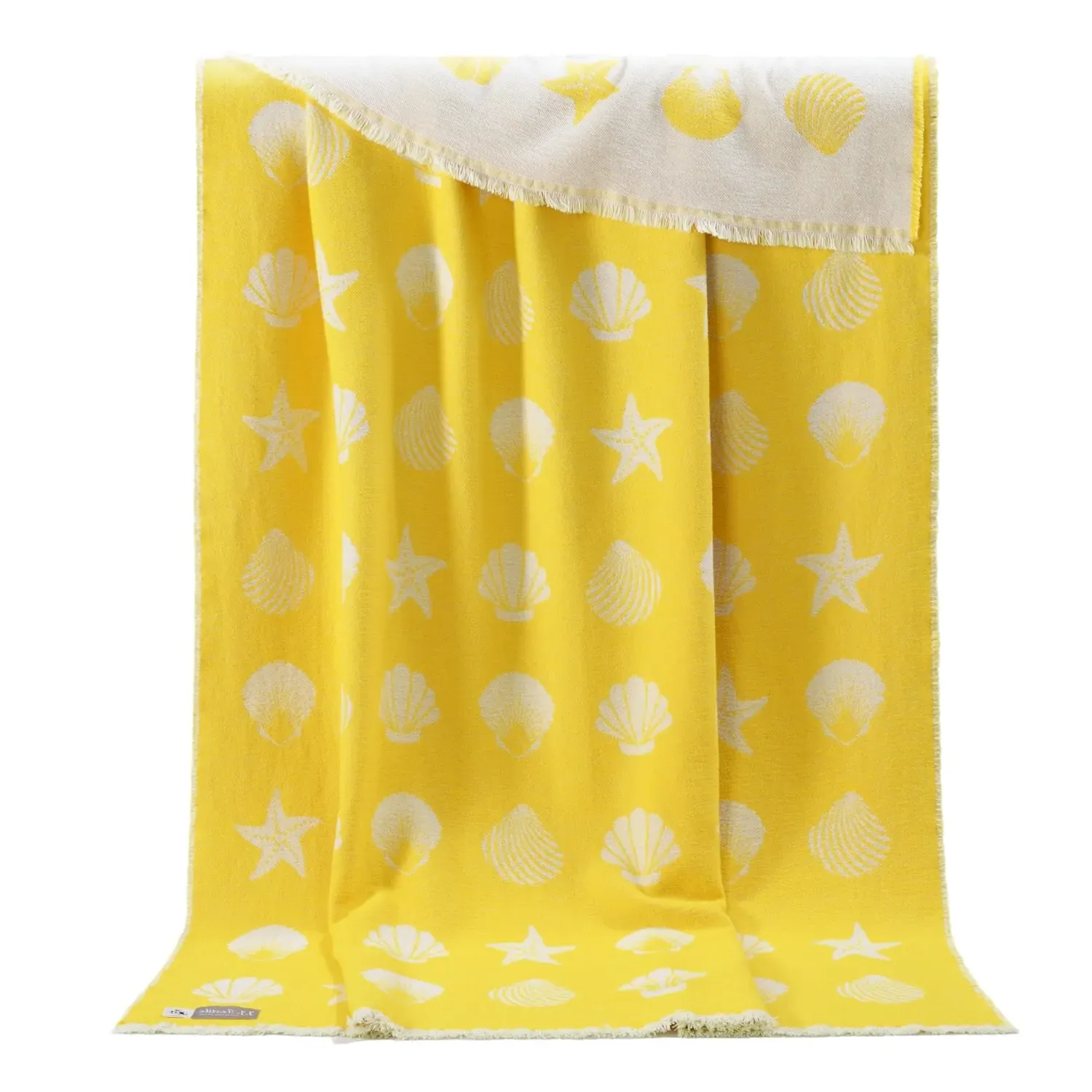 Seashells Cotton Throw - Yellow
