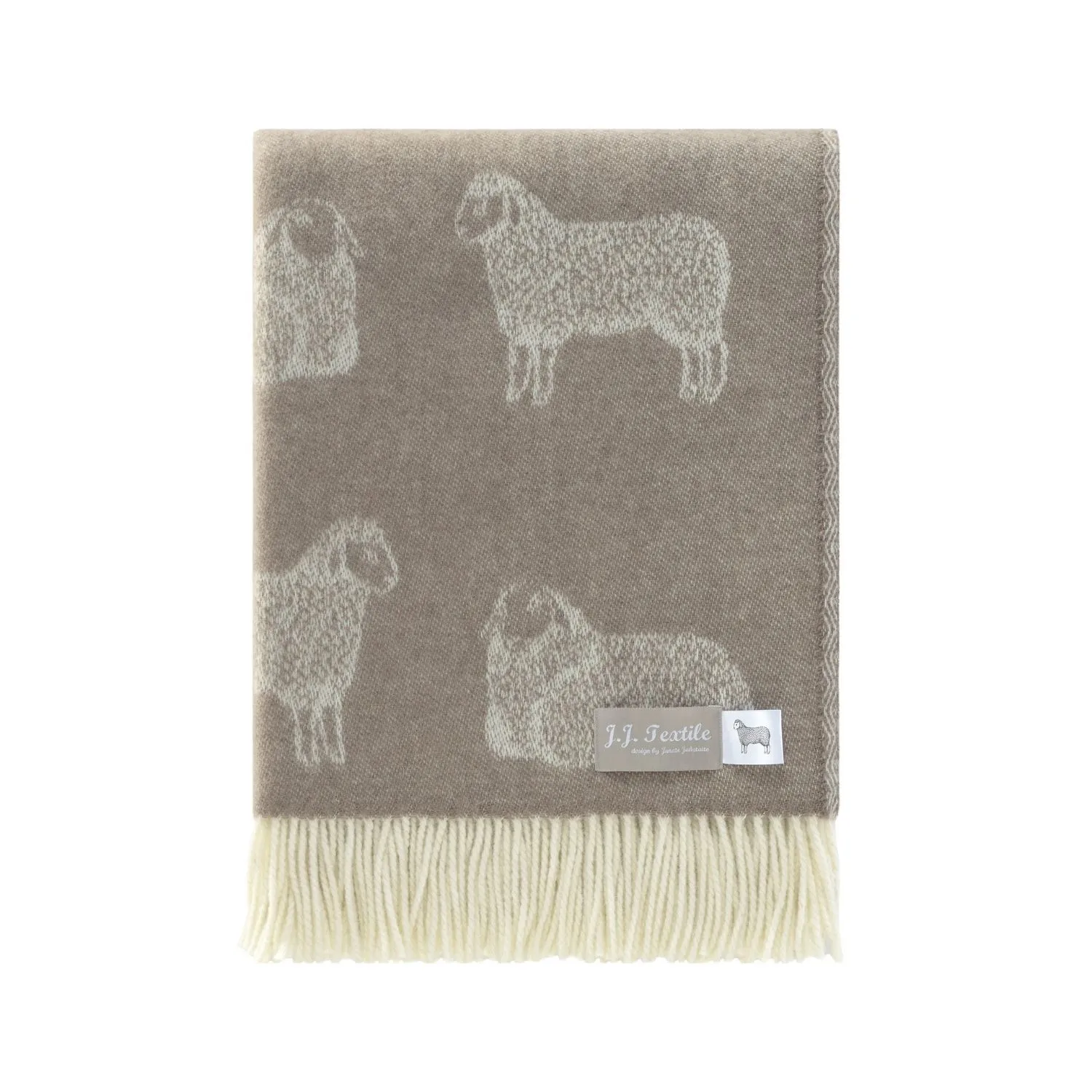 Sheep Pure Merino Wool Throw - Brown, Merino Wool