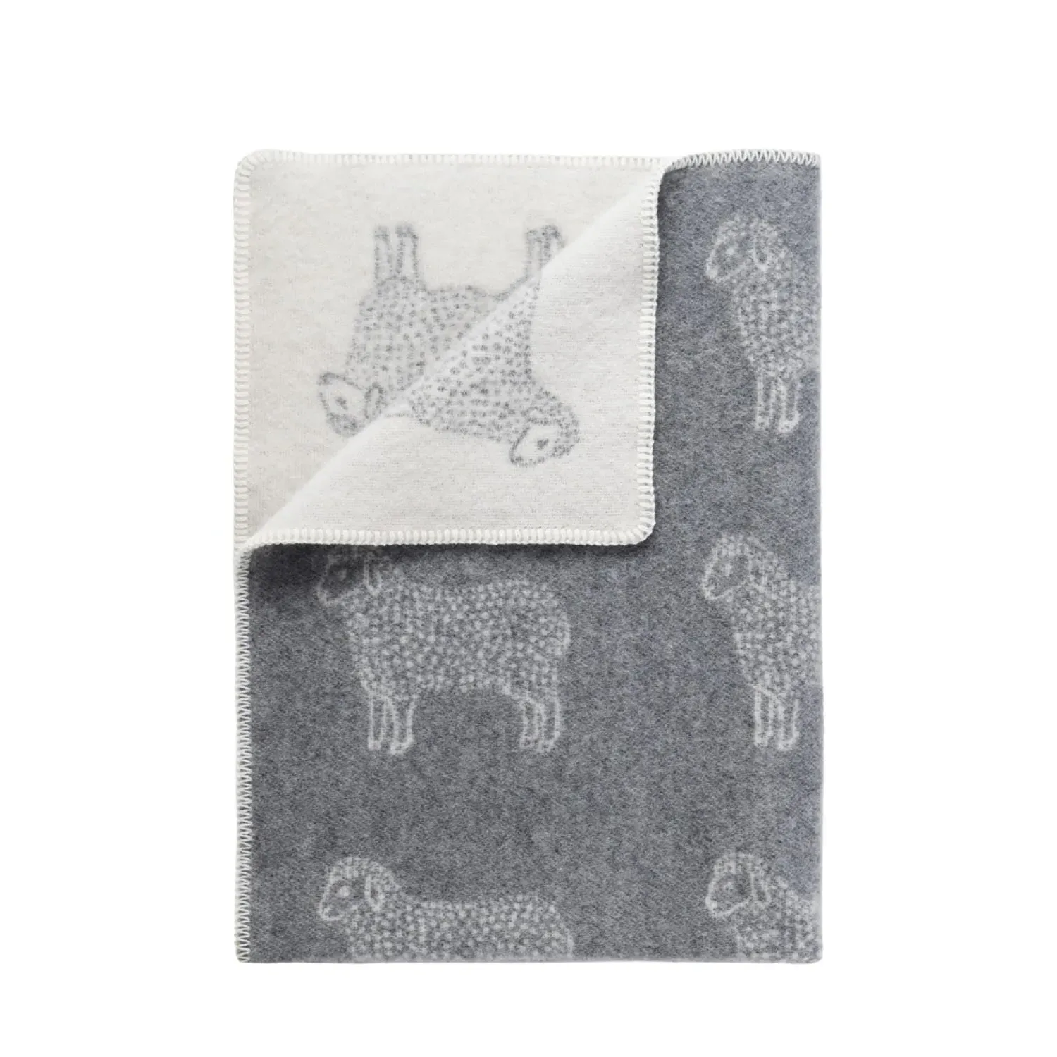Sheep Small Wool Blanket - Grey