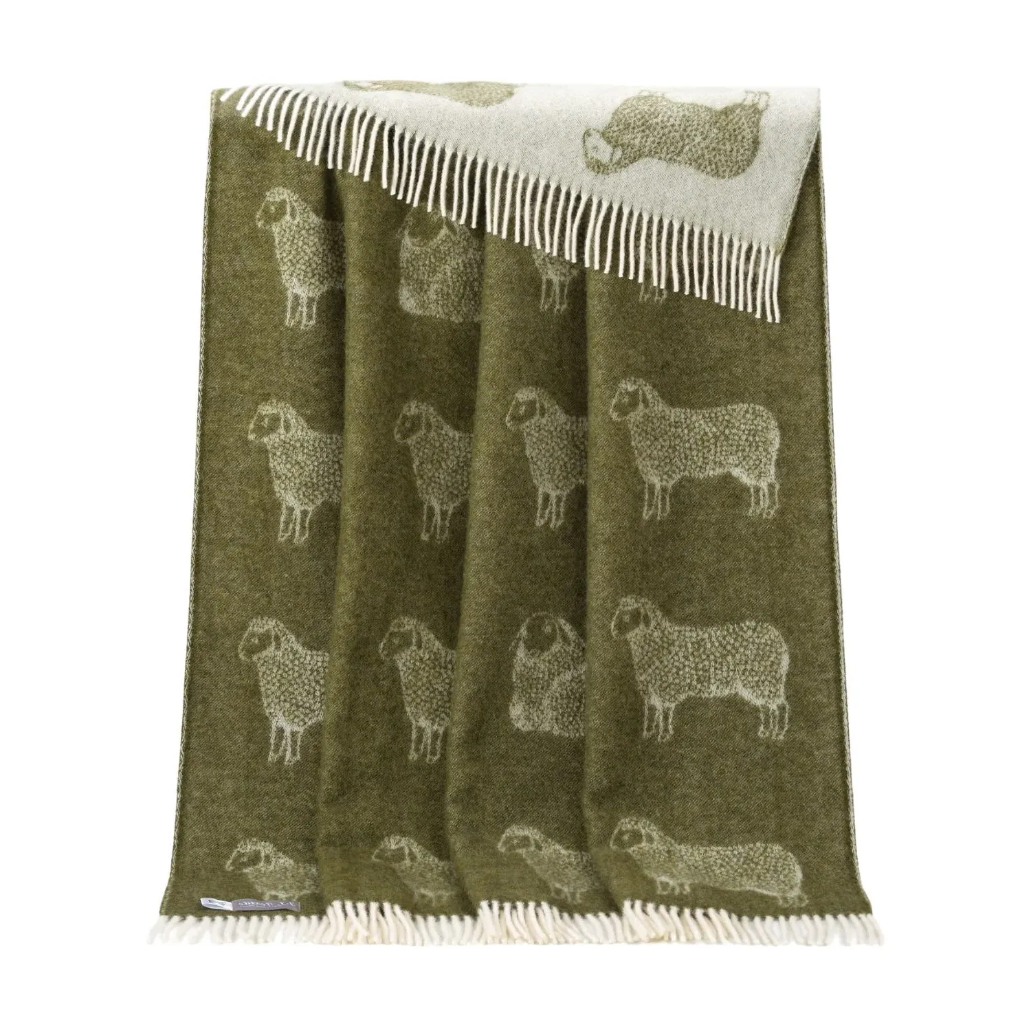 Sheep Wool Throw - Green, Wool