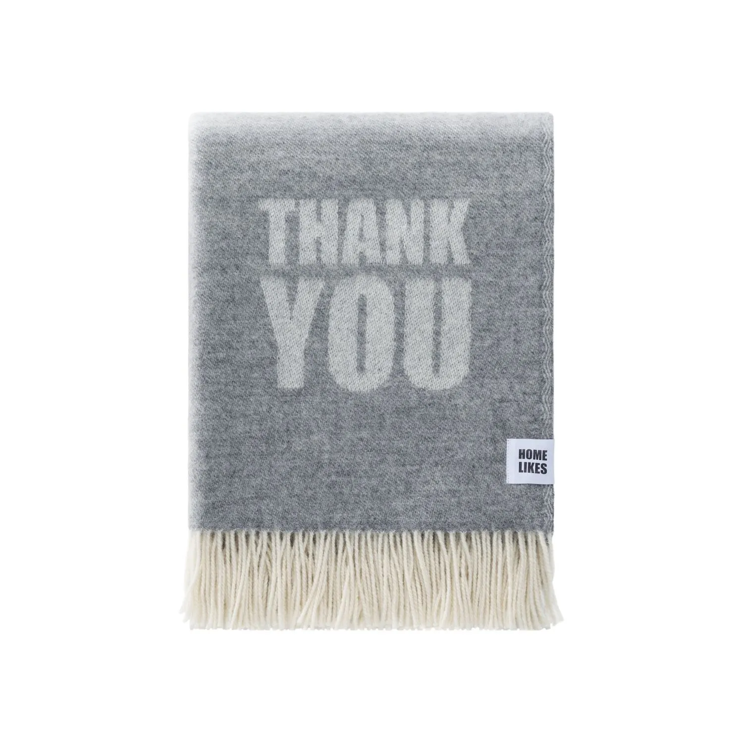 Thank You Wool Throw - Grey, White image