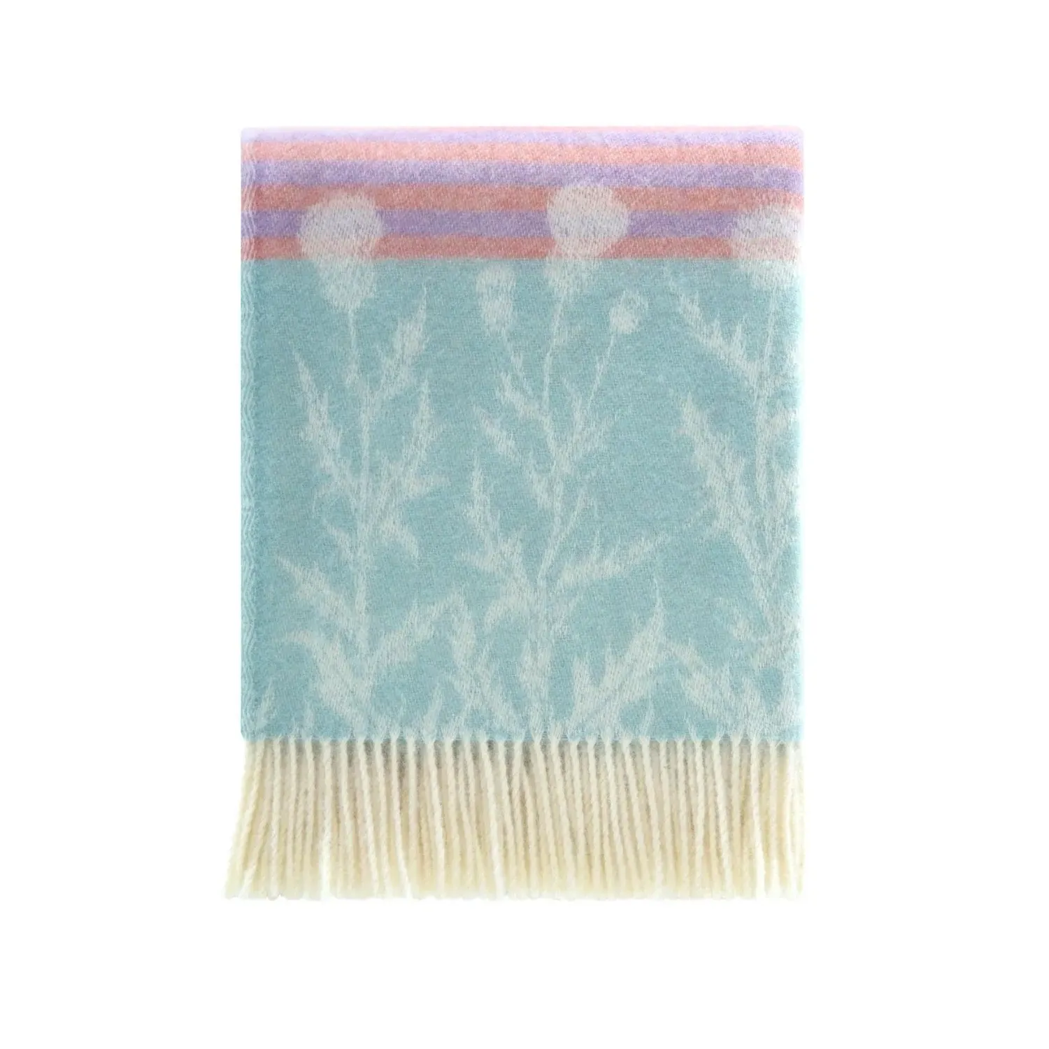 Thistle Reversible Wool Throw - Blue, Wool image