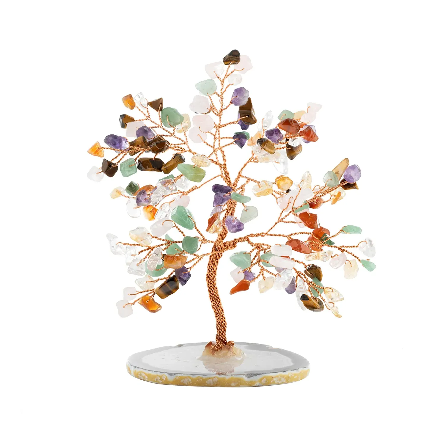 Invigorated Spirit Multi-Stone Feng Shui Tree - Brown