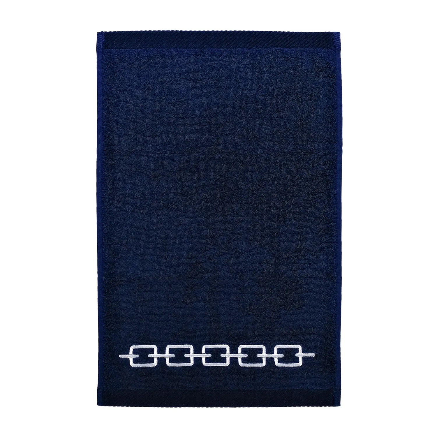 Chain Embroidery Hand Towel - Blue/White, Cotton image