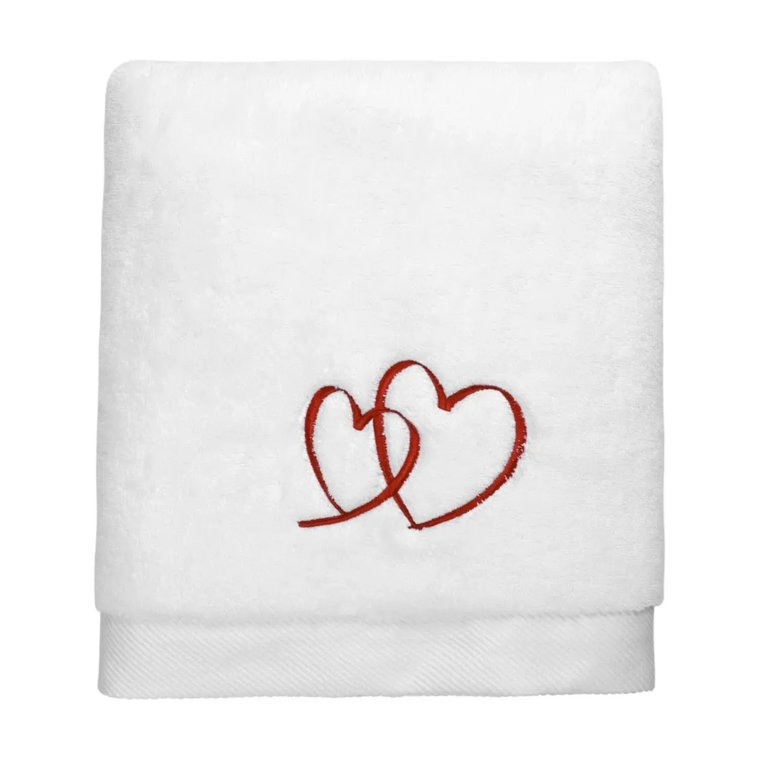 Hearts Embroidery Bath Towel - Cotton