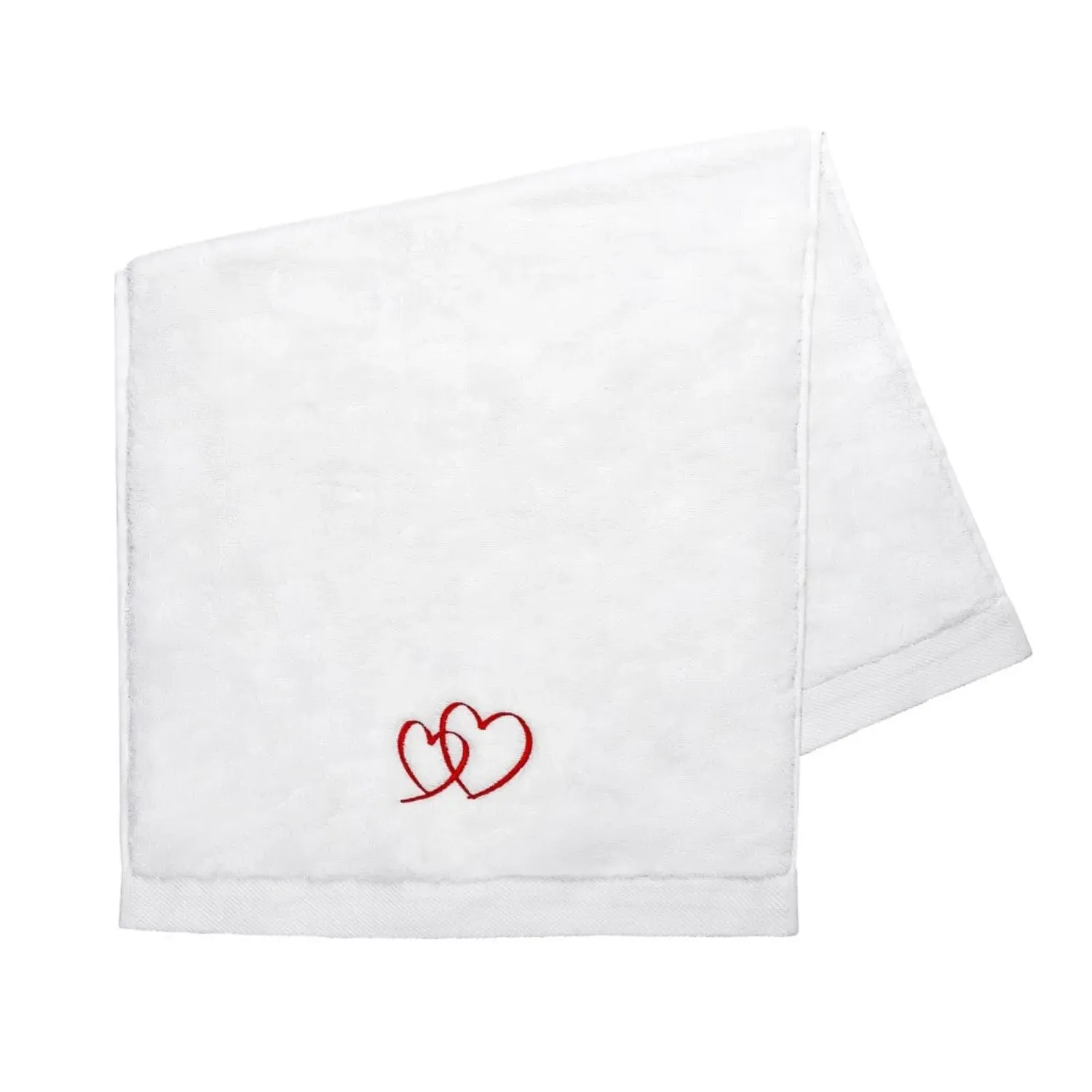Hearts Embroidery Face Towel - Cotton image