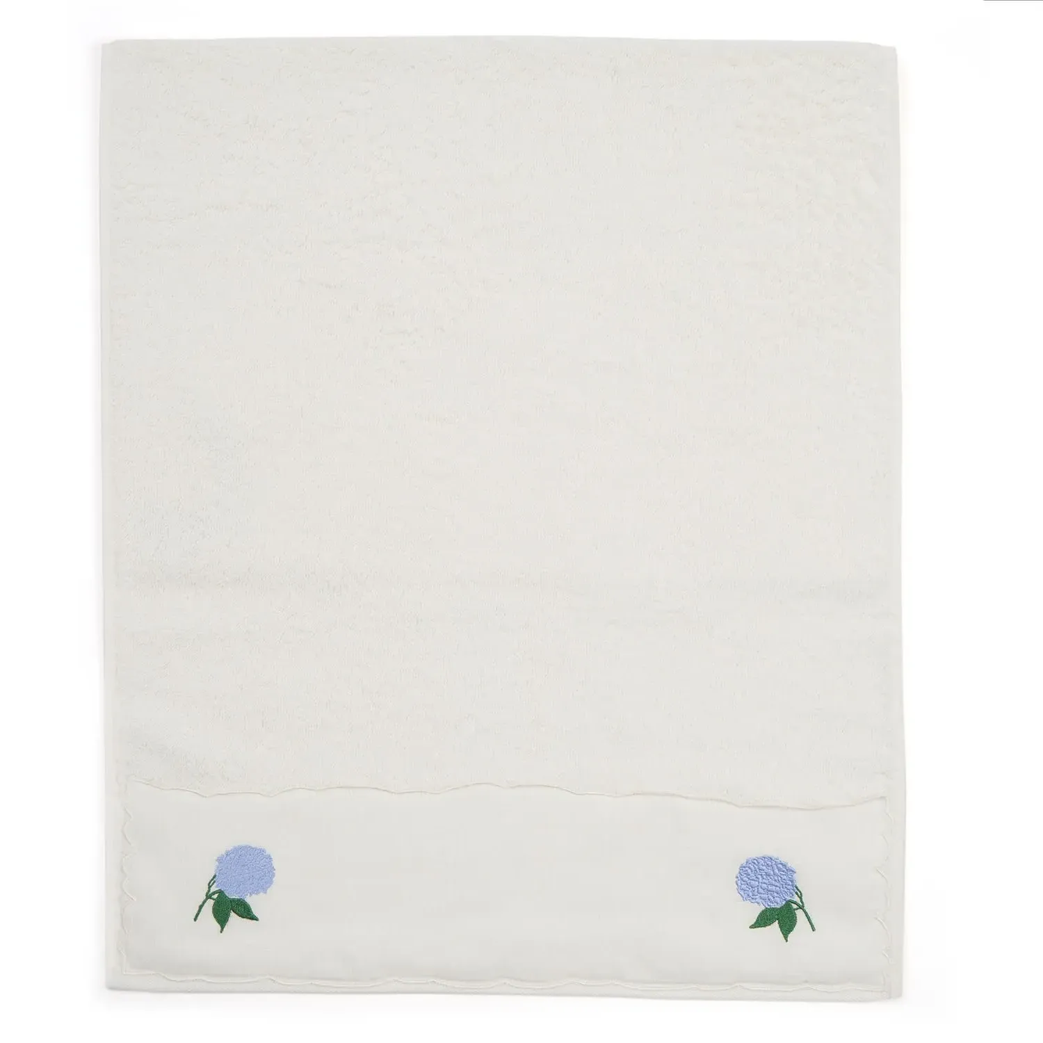 Hydrangea Embroidered Face Towel - Cotton