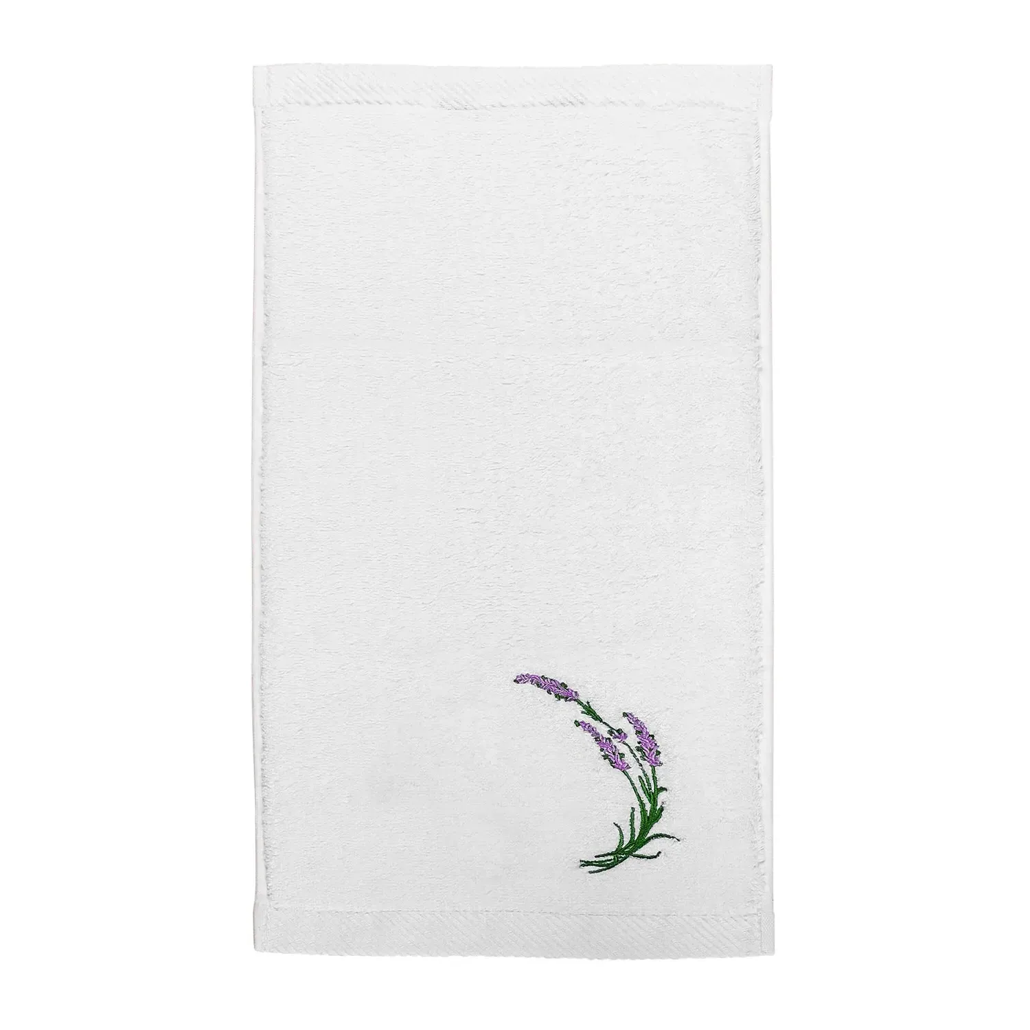 Lavender Embroidery Hand Towel - White, Cotton image