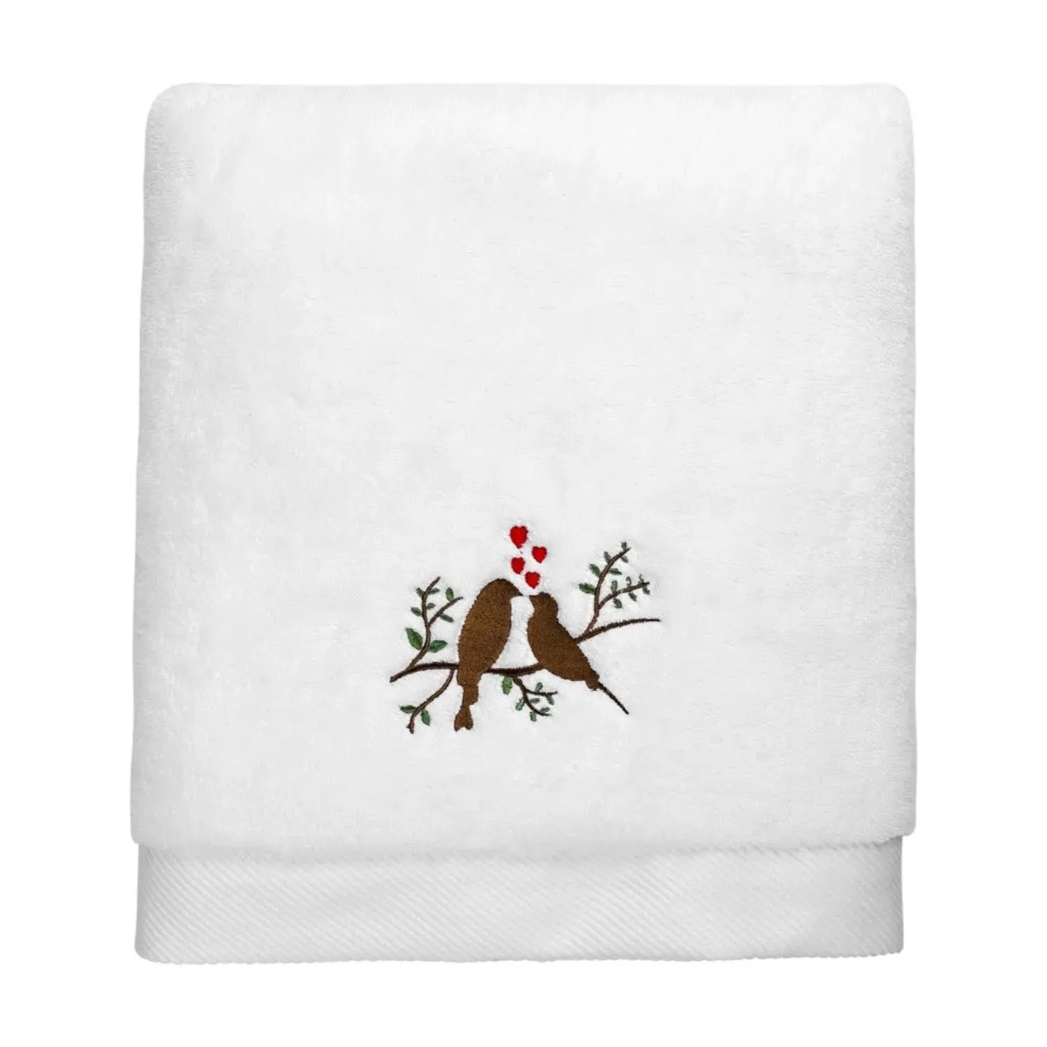 Lovebirds Embroidery Bath Towel - Cotton