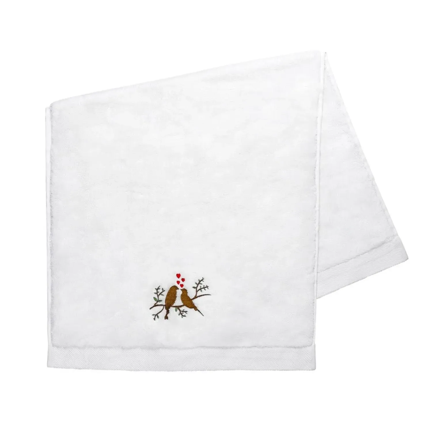 Lovebirds Embroidery Face Towel - Cotton image