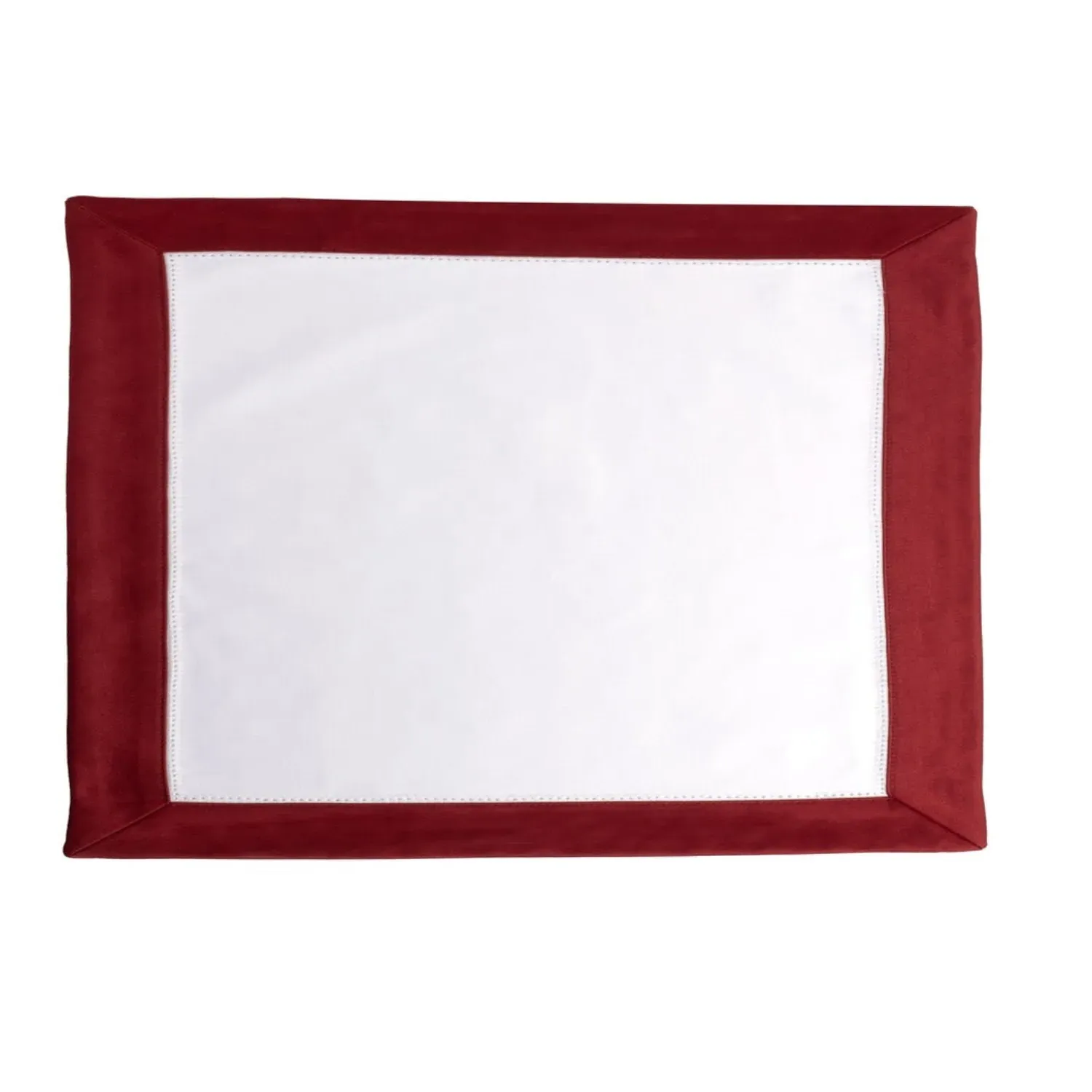 Monaco Cotton Placemat Set - Red/White