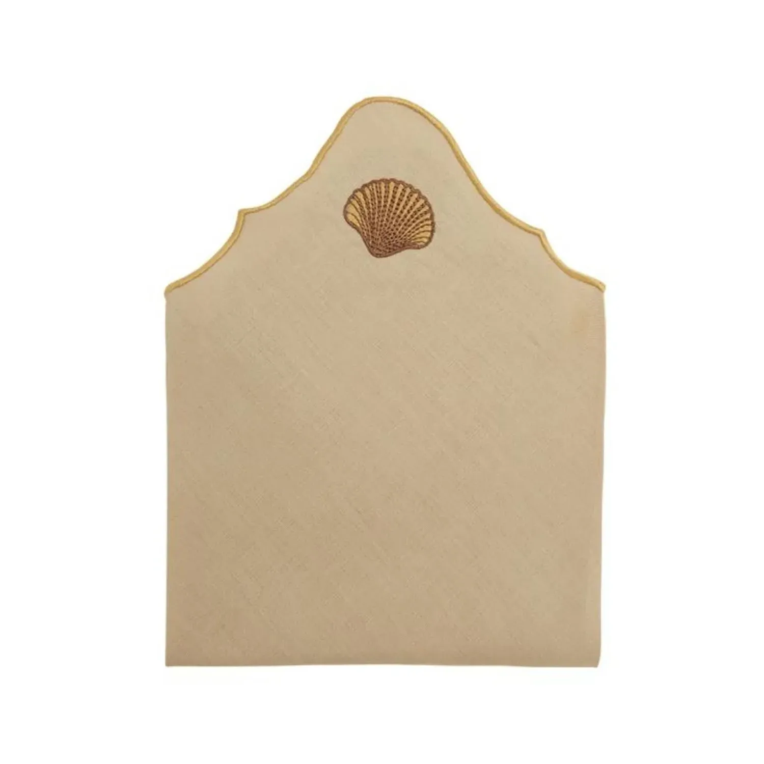 Seashell Embroidery Linen Napkins Set of 2 - White