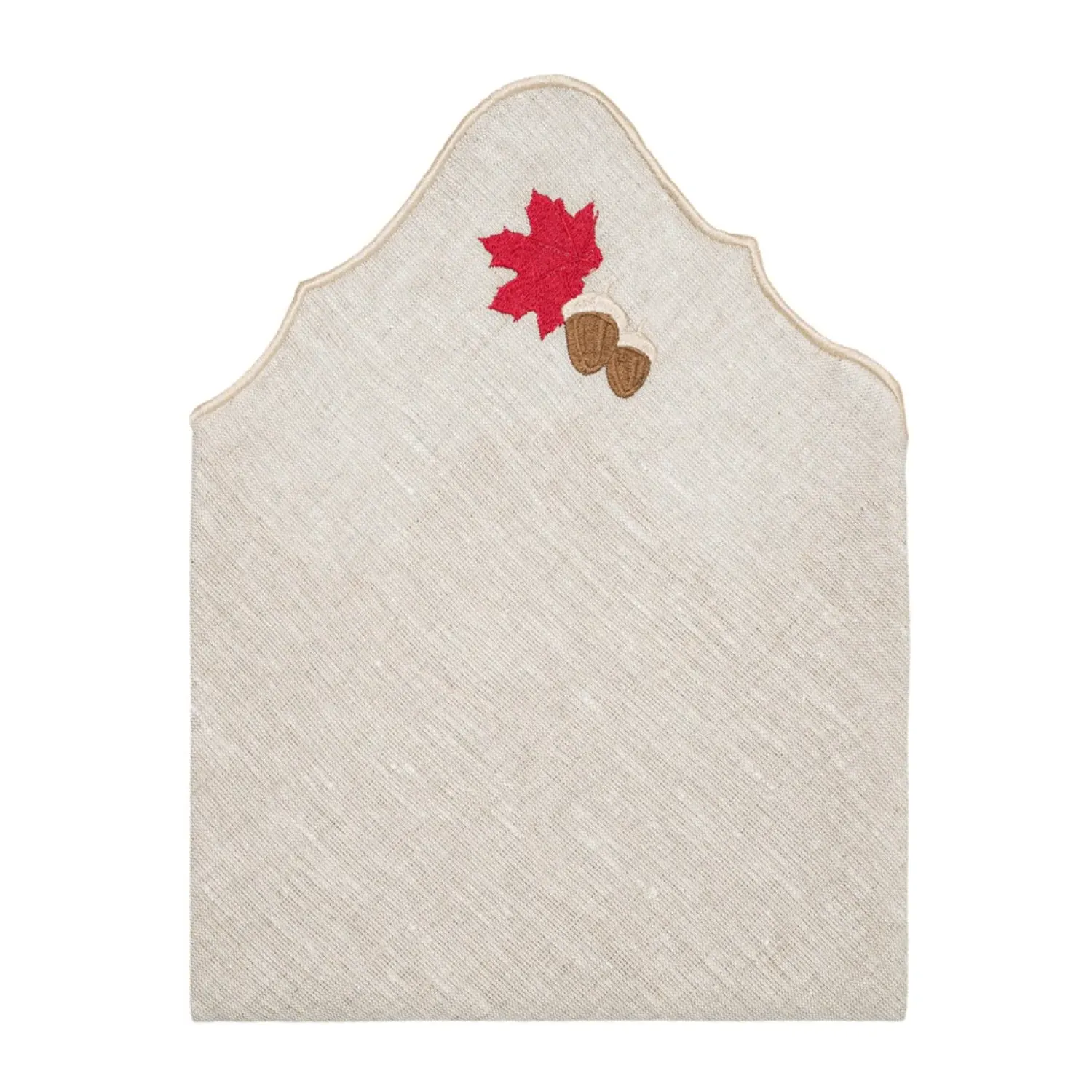 Set of Two Hazelnut Embroidery Linen Napkins - Brown