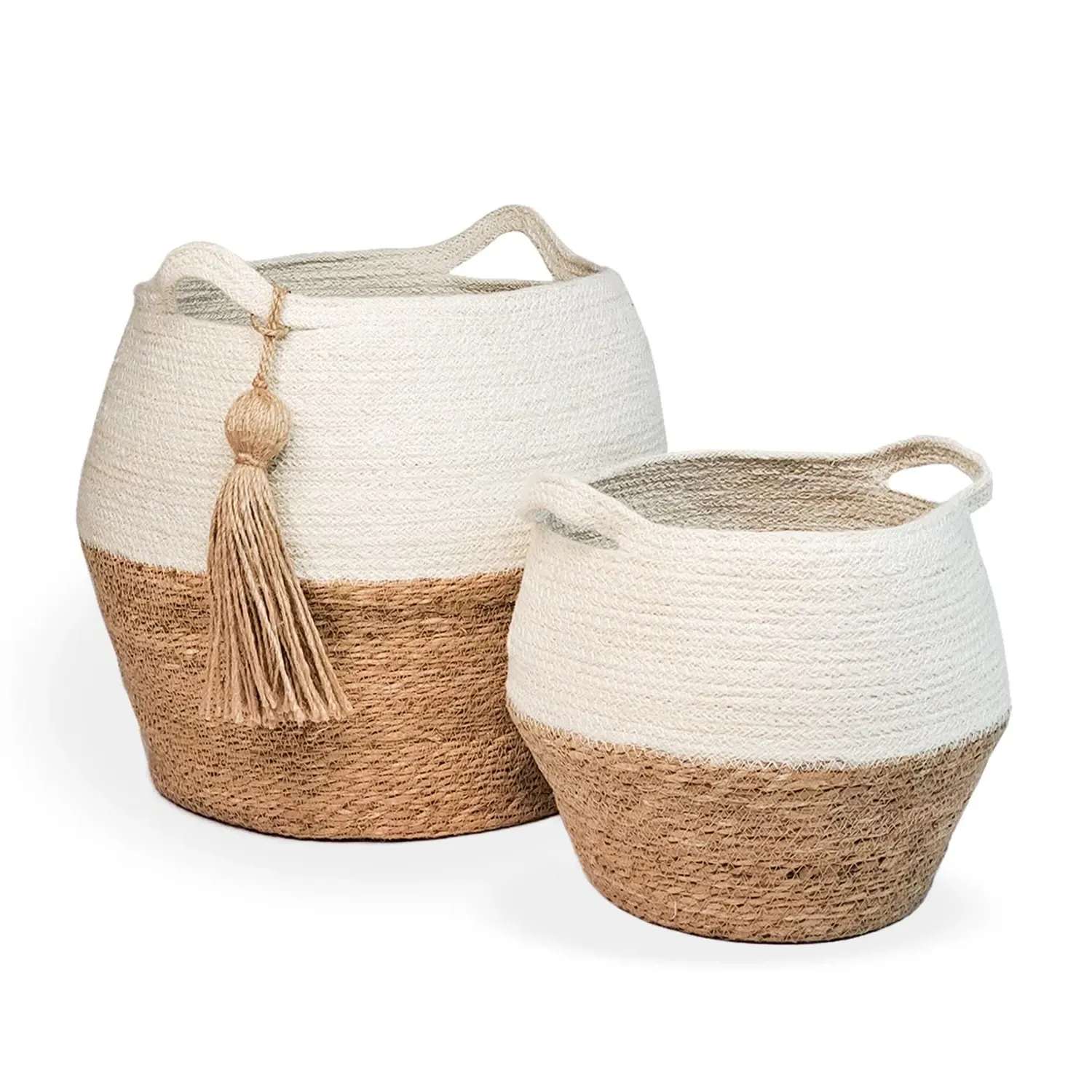 Agora Jar Basket Set of 2 - White, Jute