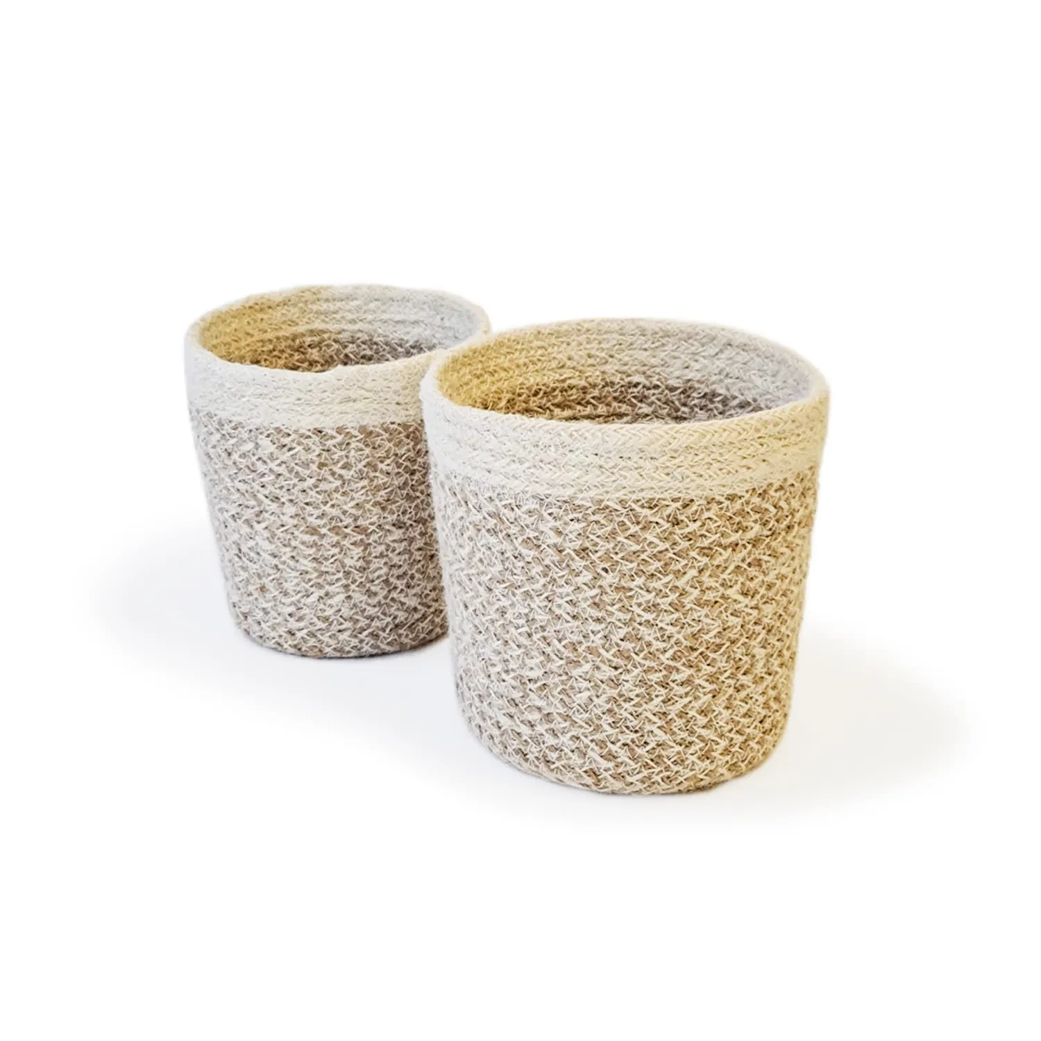 Agora Plant Basket Set of 2 - White, Jute