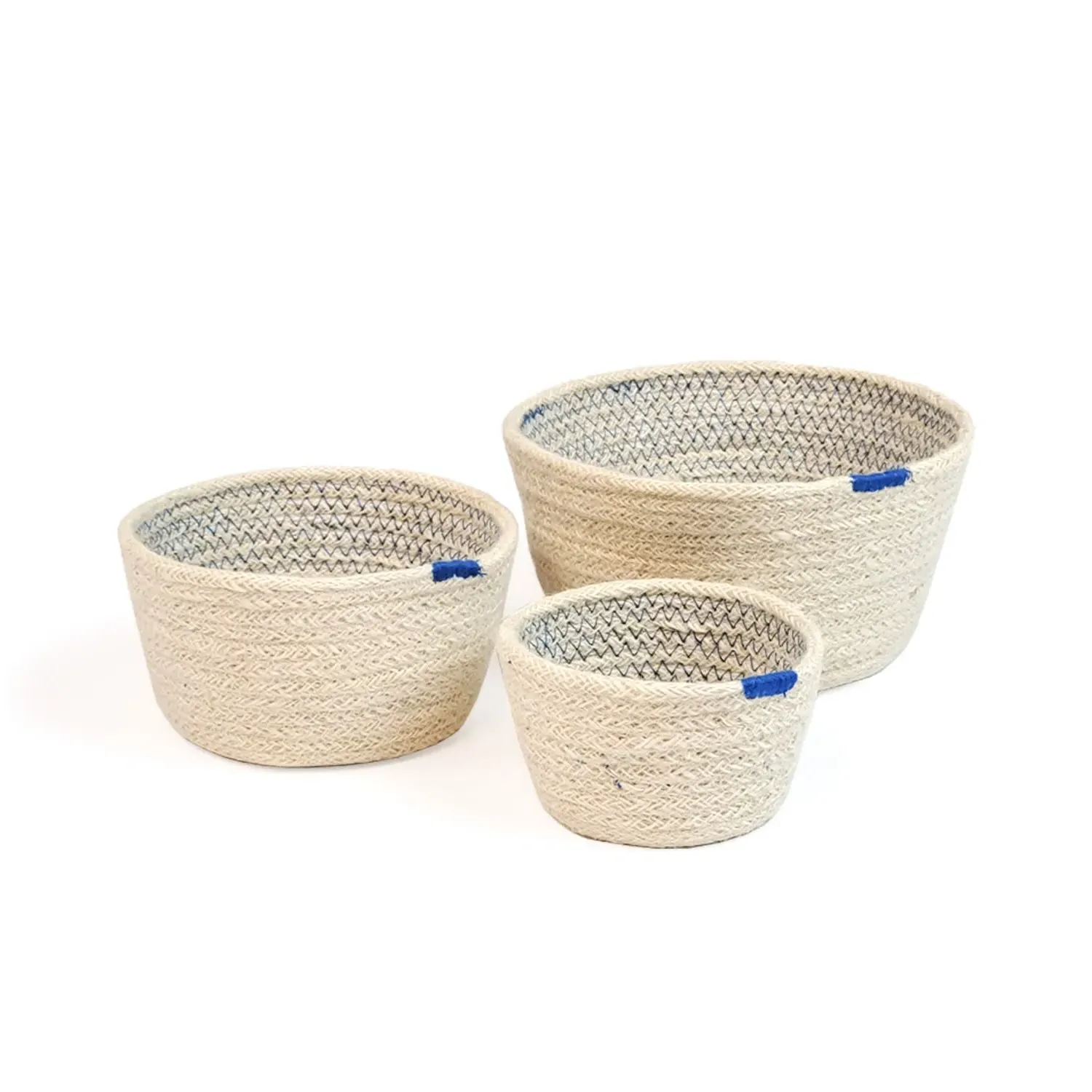 Amari Bowl Set of 3 - Blue, Jute