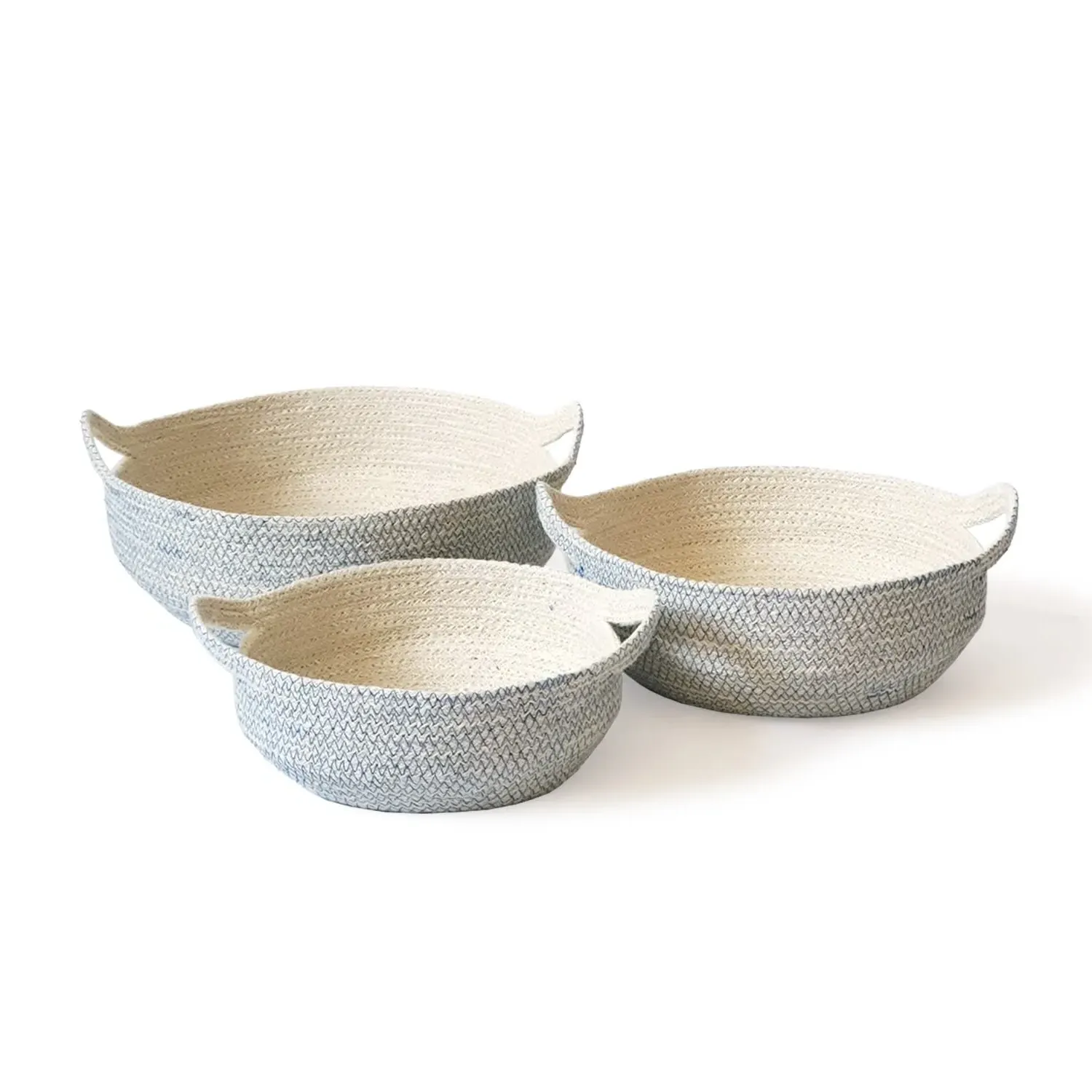 Amari Fruit Bowl Set of 3 - Blue, Jute image
