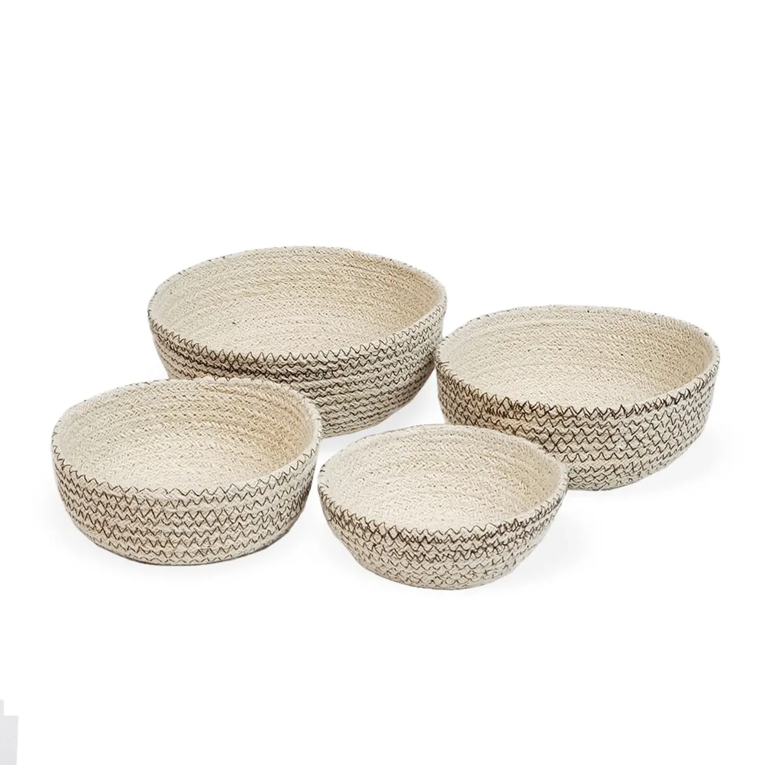 Amari Round Storage Bowls Set of 4 - Brown, Jute