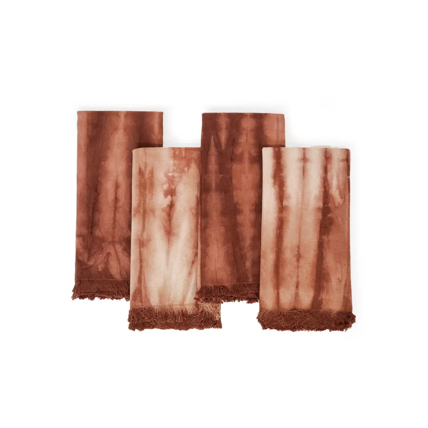 Handmade Tie Dye Cotton Napkin Set of Four - Brown image