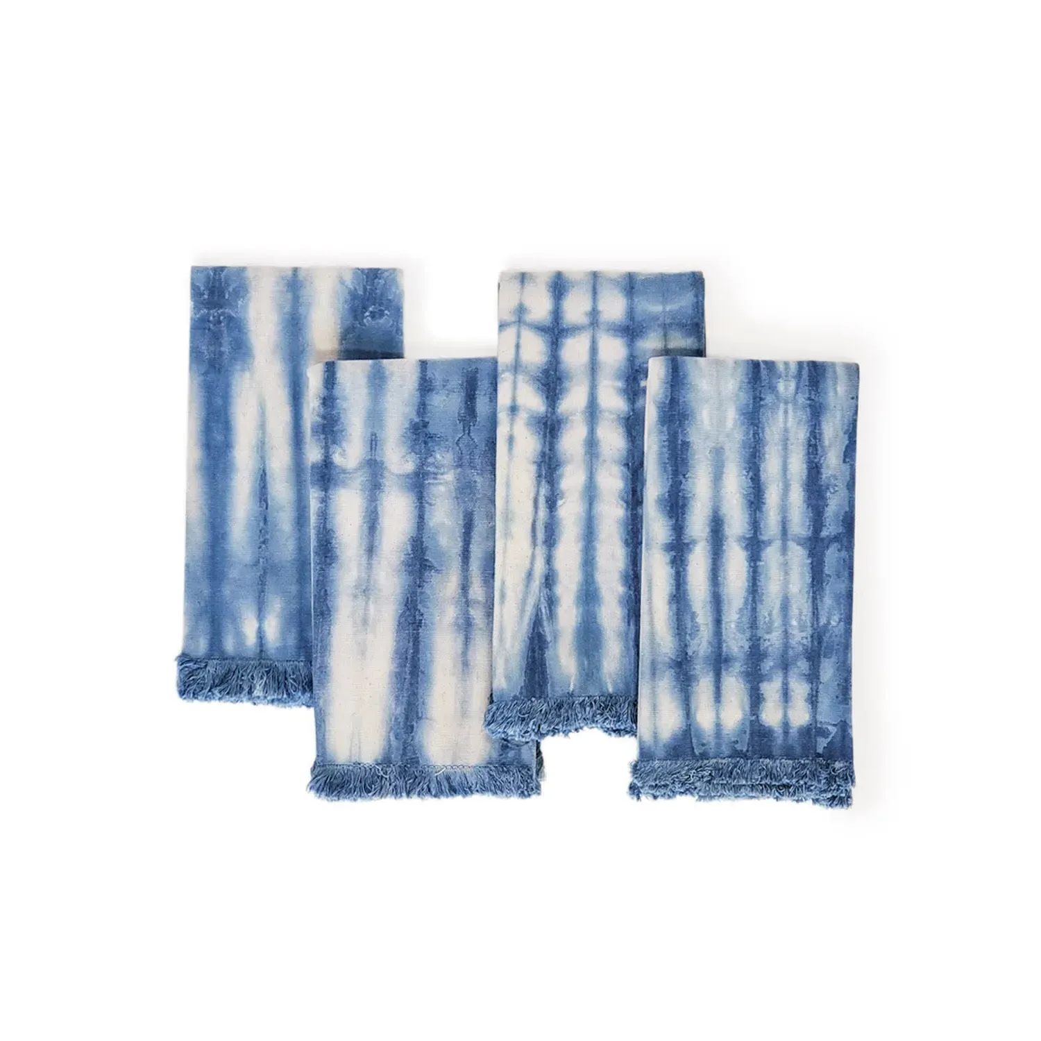 Handmade Tie Dye Cotton Napkin Set of Four - Indigo Blue