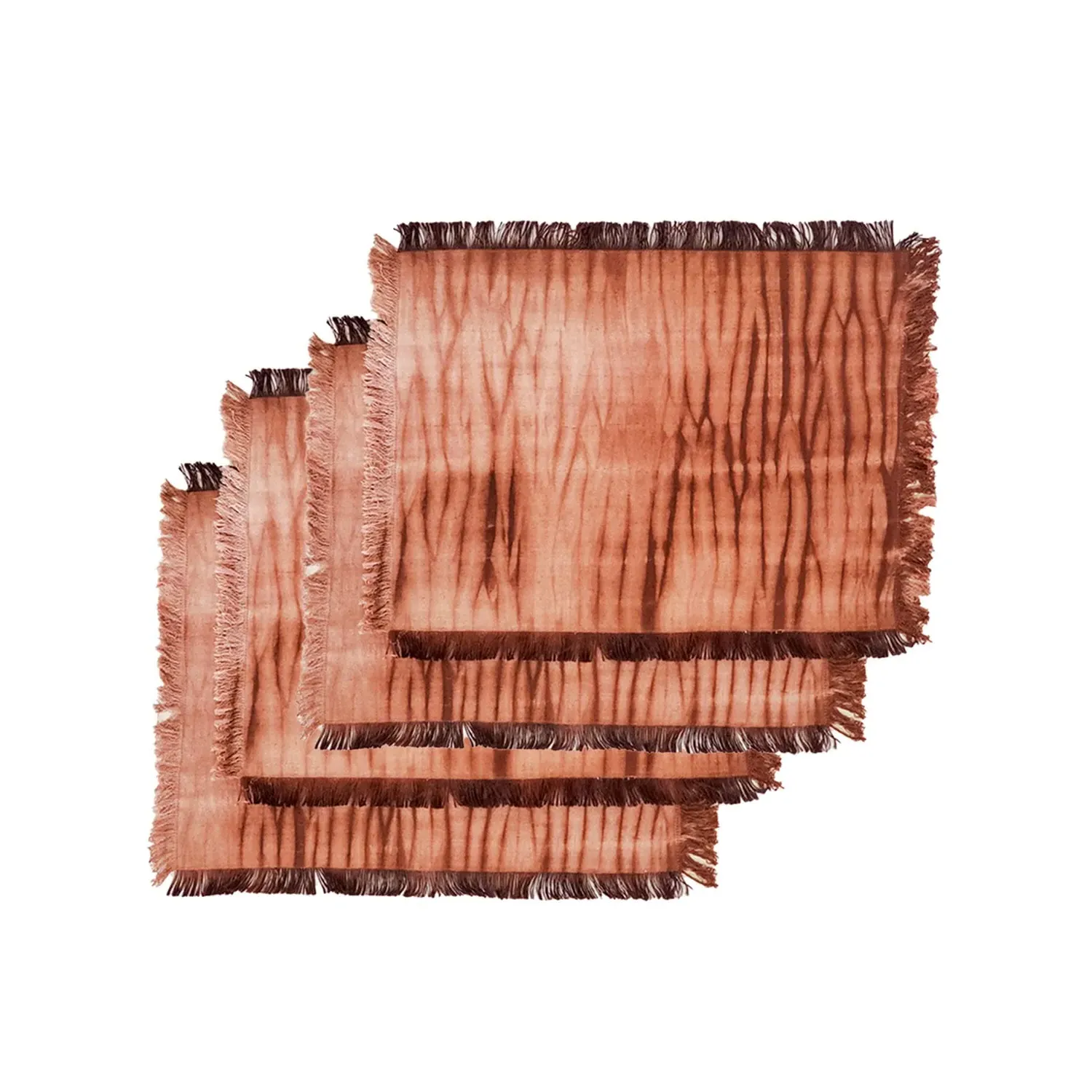 Handmade Tie Dye Cotton Placemat Set of Four - Brown