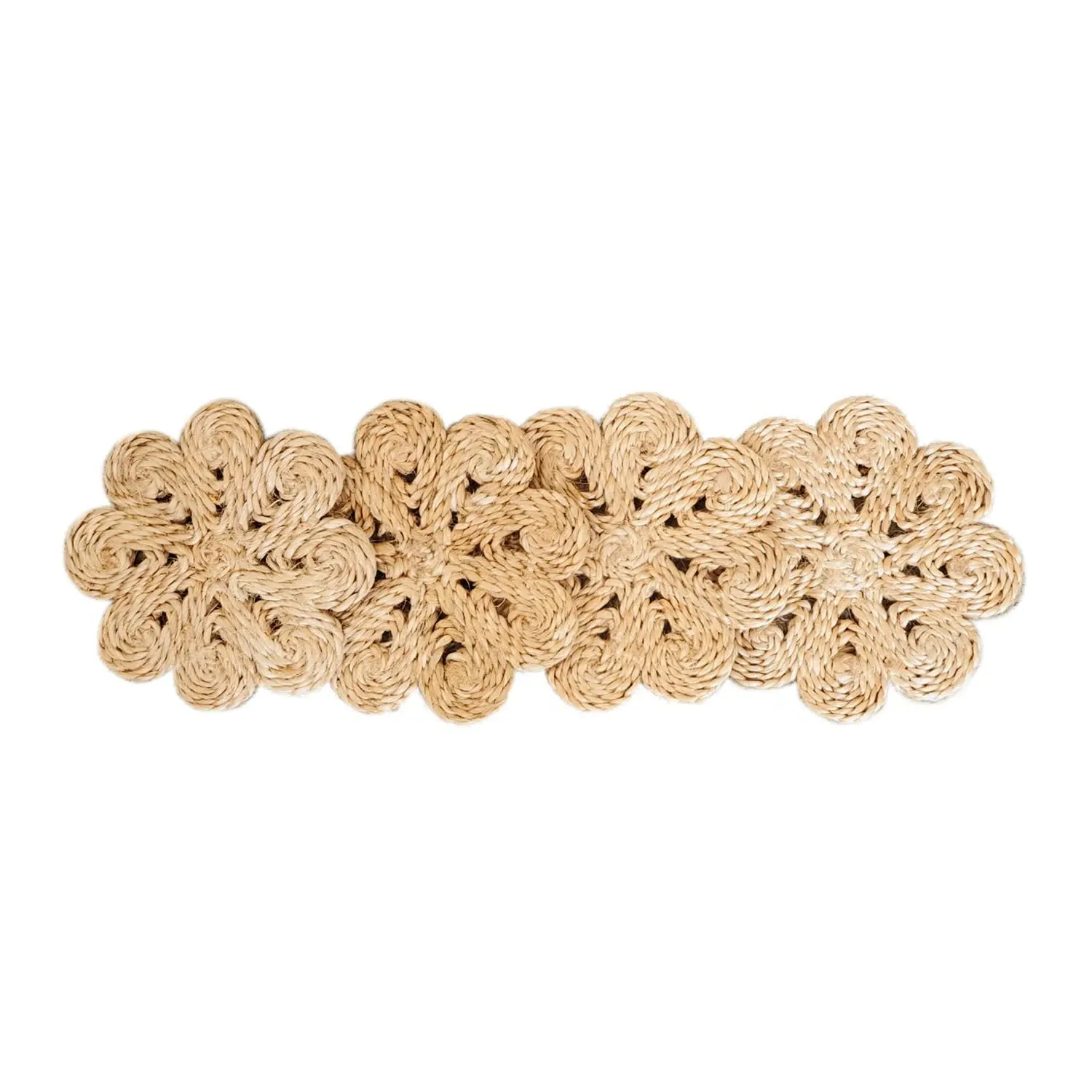 Jute Flower Drink Coaster Set of 4 - Natural, Jute