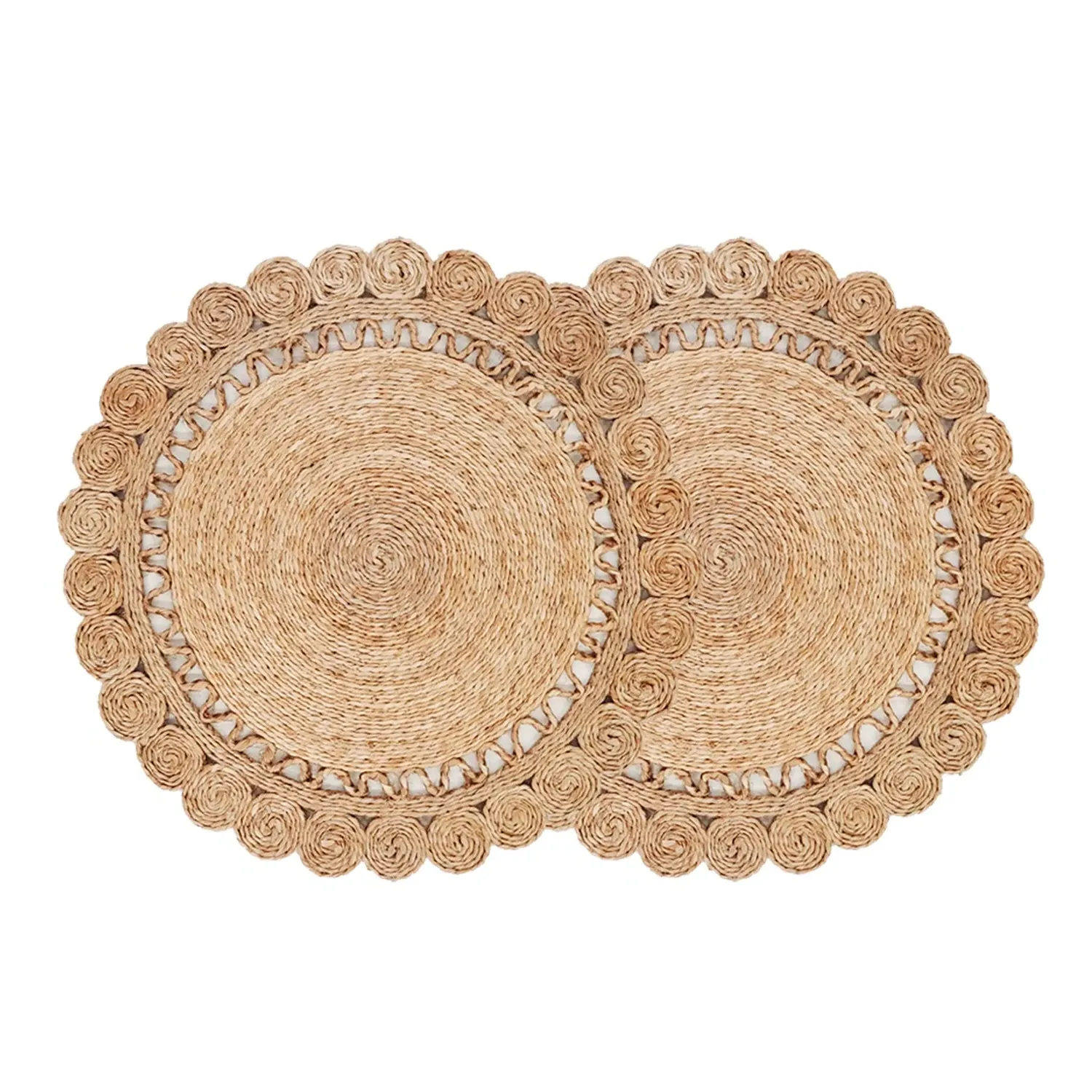 Jute Flower Placemat Set of 2 - Natural image